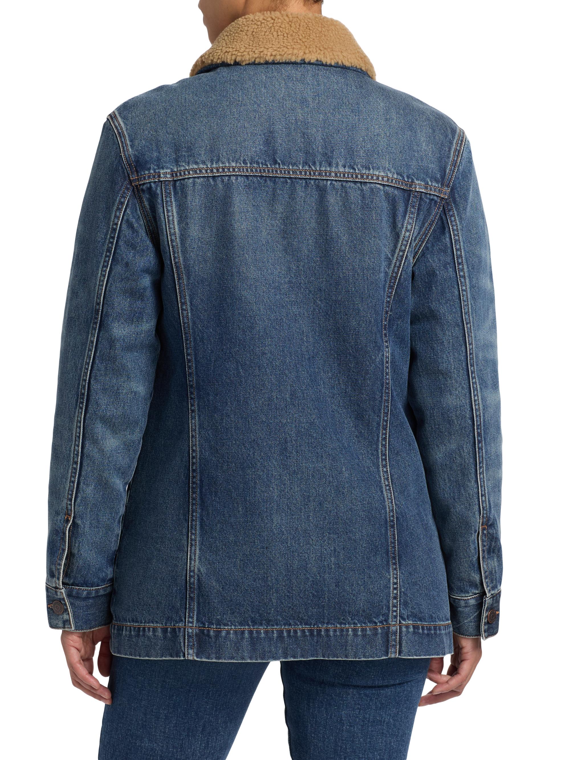 Veronica Beard Donna Sherpa-Lined Denim Jacket | Saks Fifth Avenue
