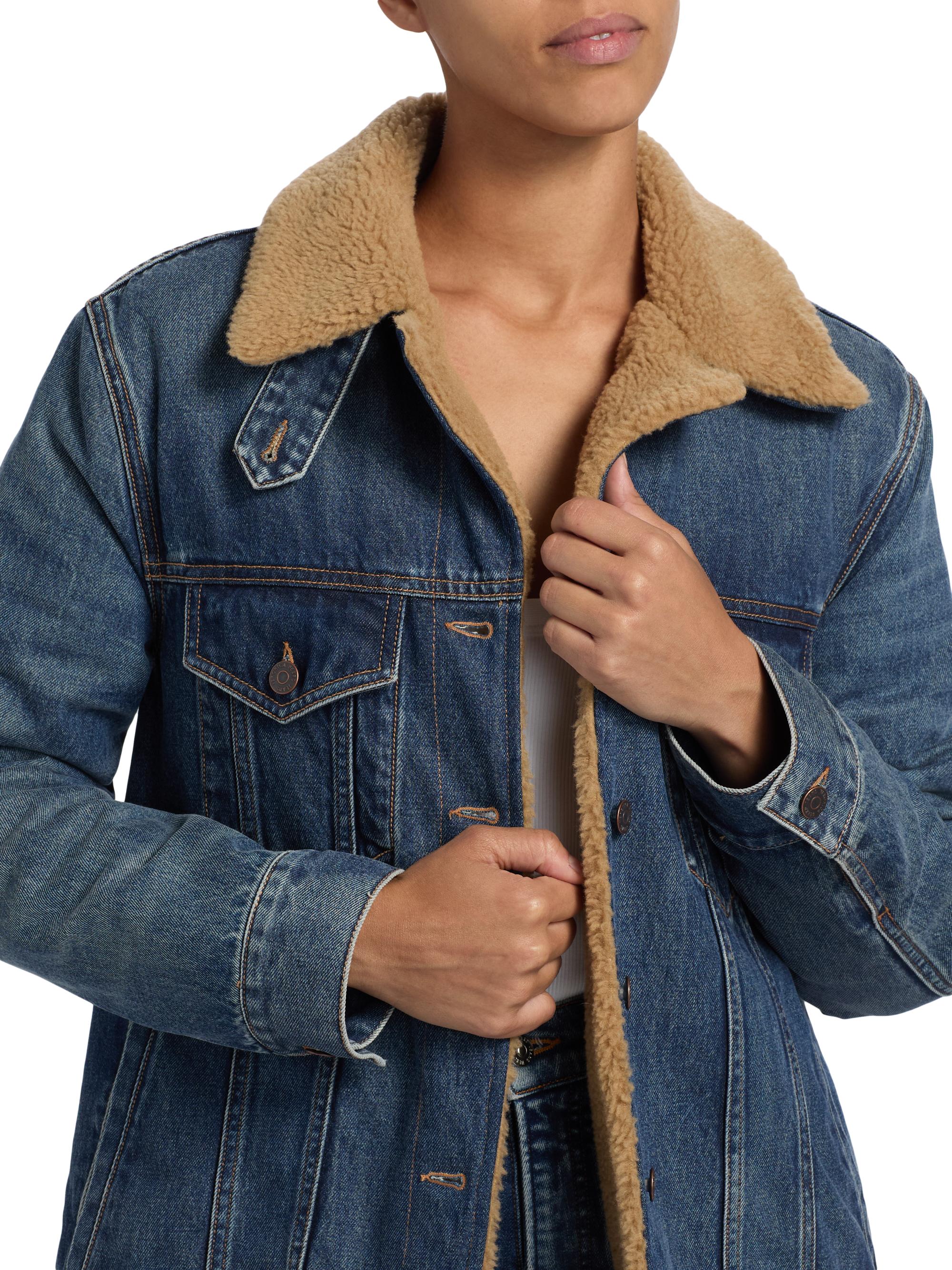 Veronica Beard Donna Sherpa-Lined Denim Jacket | Saks Fifth Avenue