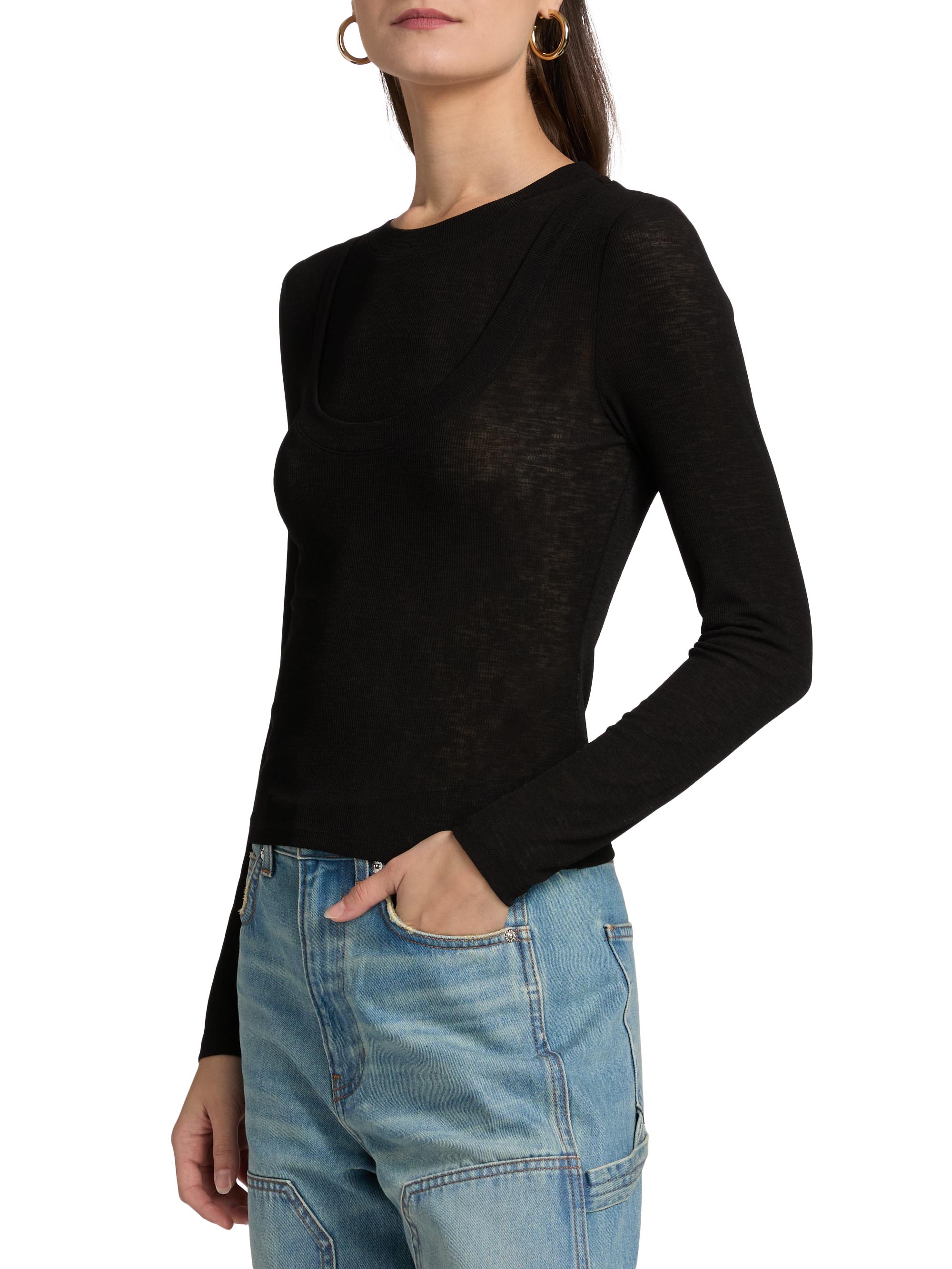 Veronica Beard Neita Crewneck Long-Sleeve Top | Saks Fifth Avenue