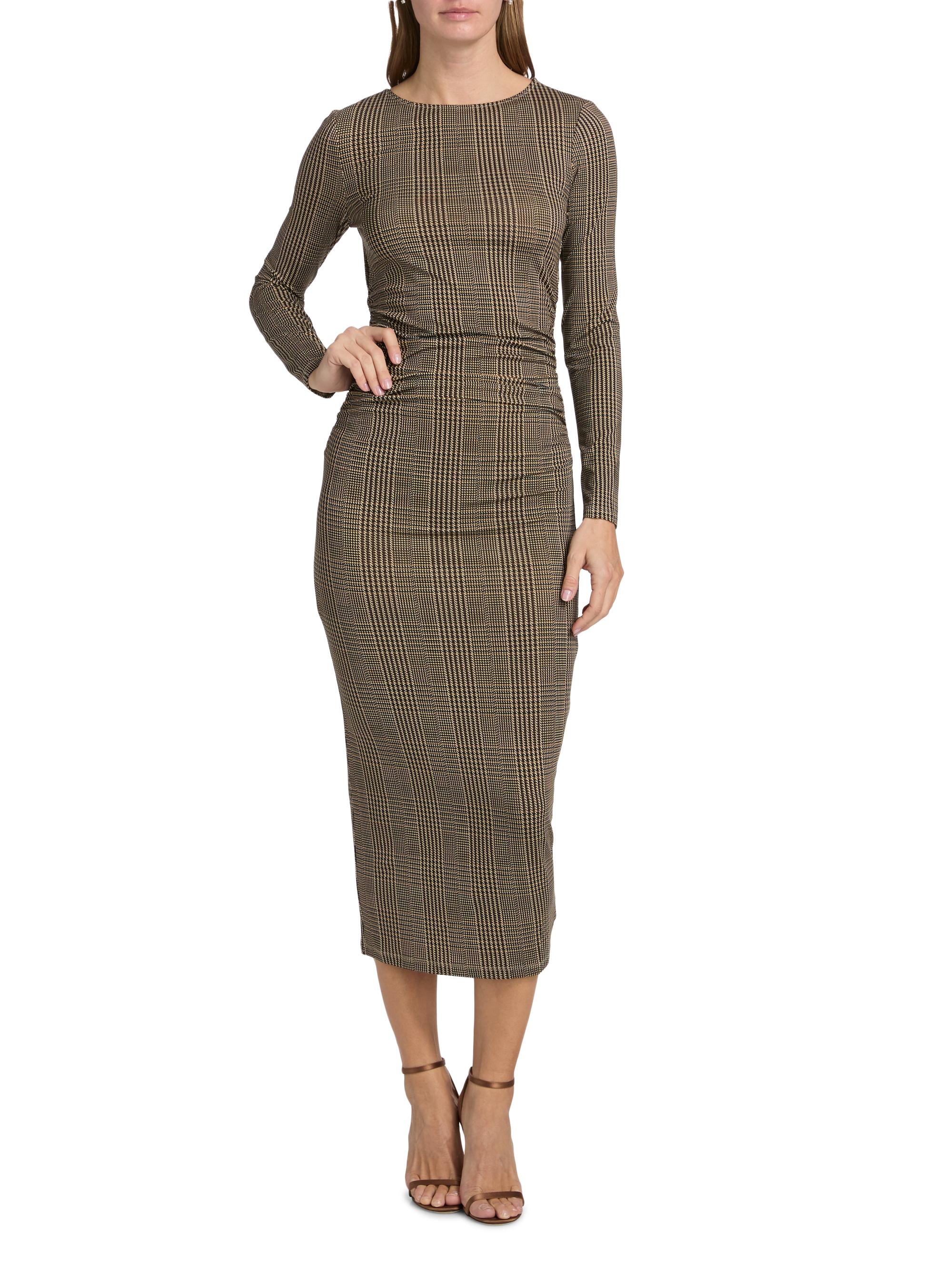Veronica Beard Charissa Stretch-Jersey Houndstooth Midi-Dress