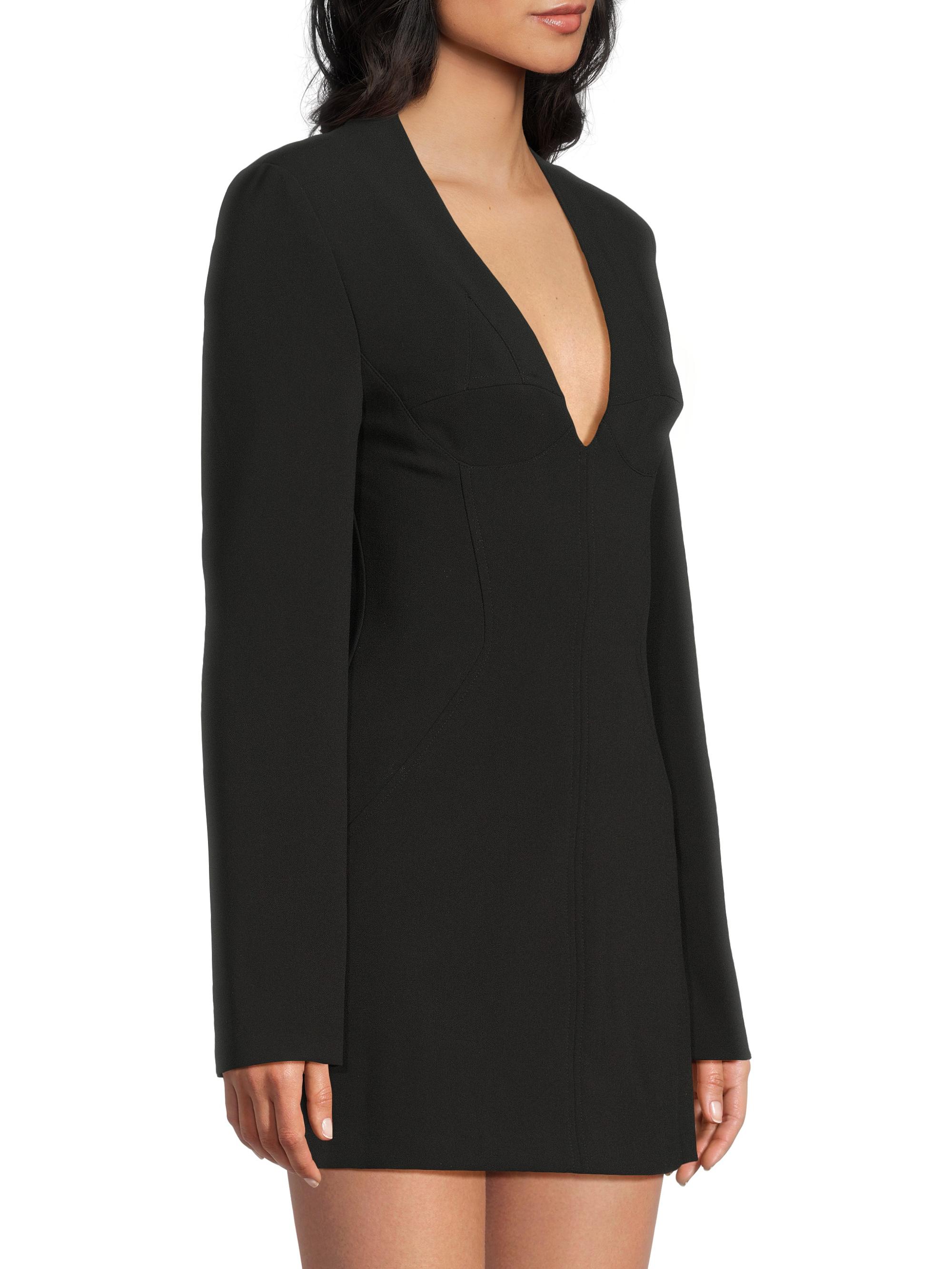 Black Halo Women's Kenna Stretch-Crepe Micro-Minidress - Black | Thumbnail 4