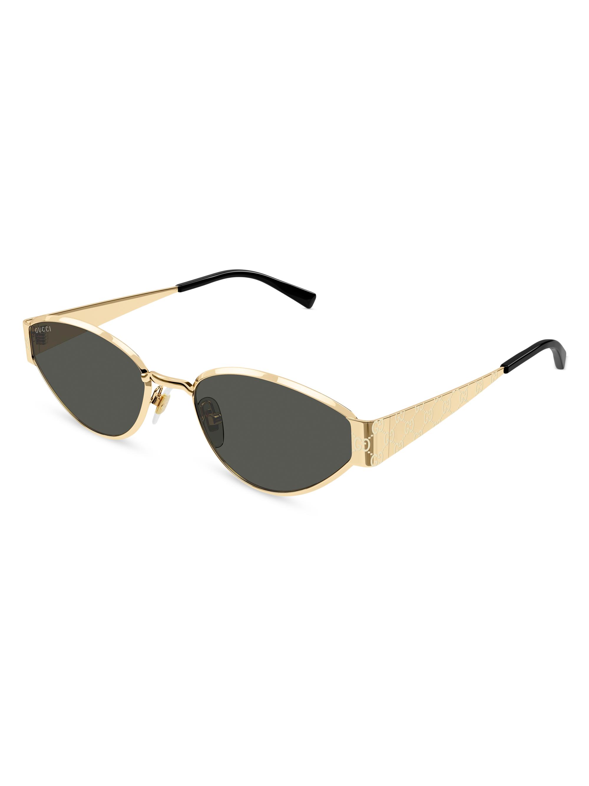 Gucci Guccissima Metal 55MM Geometric Sunglasses | Saks Fifth Avenue