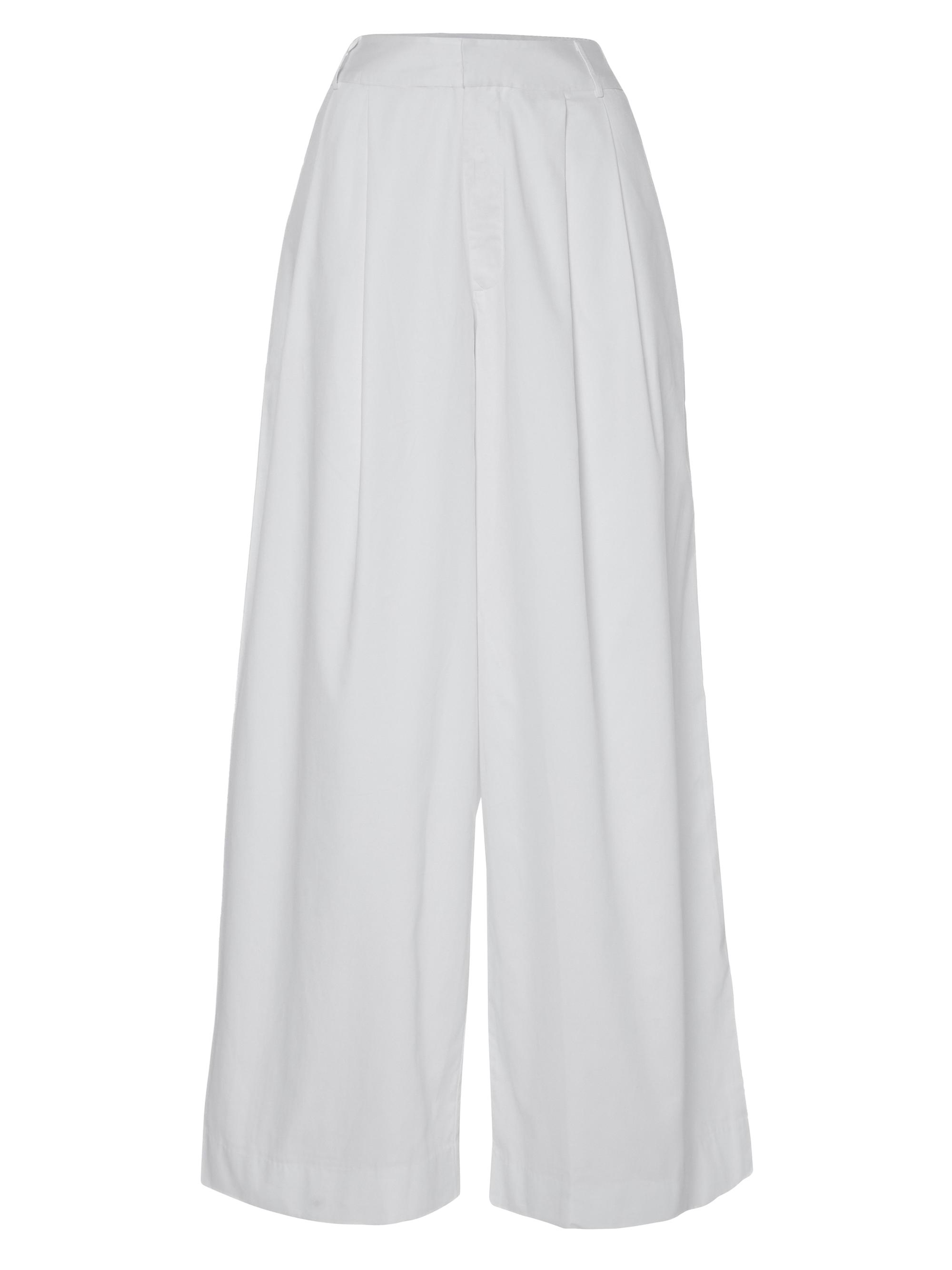 AKOK Anamika Khanna Women's Pleated-Front Cotton Trousers - White