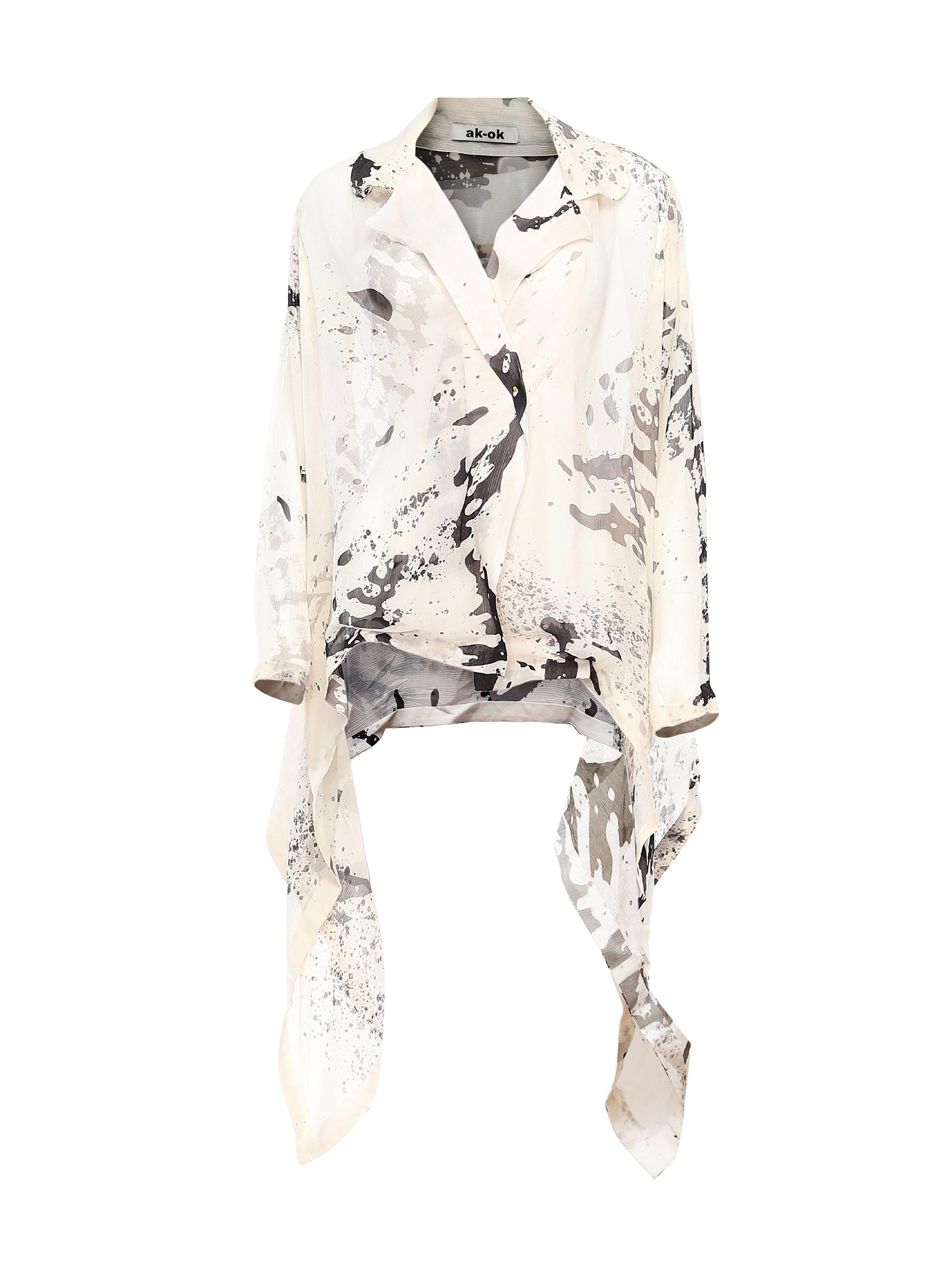 AKOK Anamika Khanna Women's Printed Silk Panel Shirt