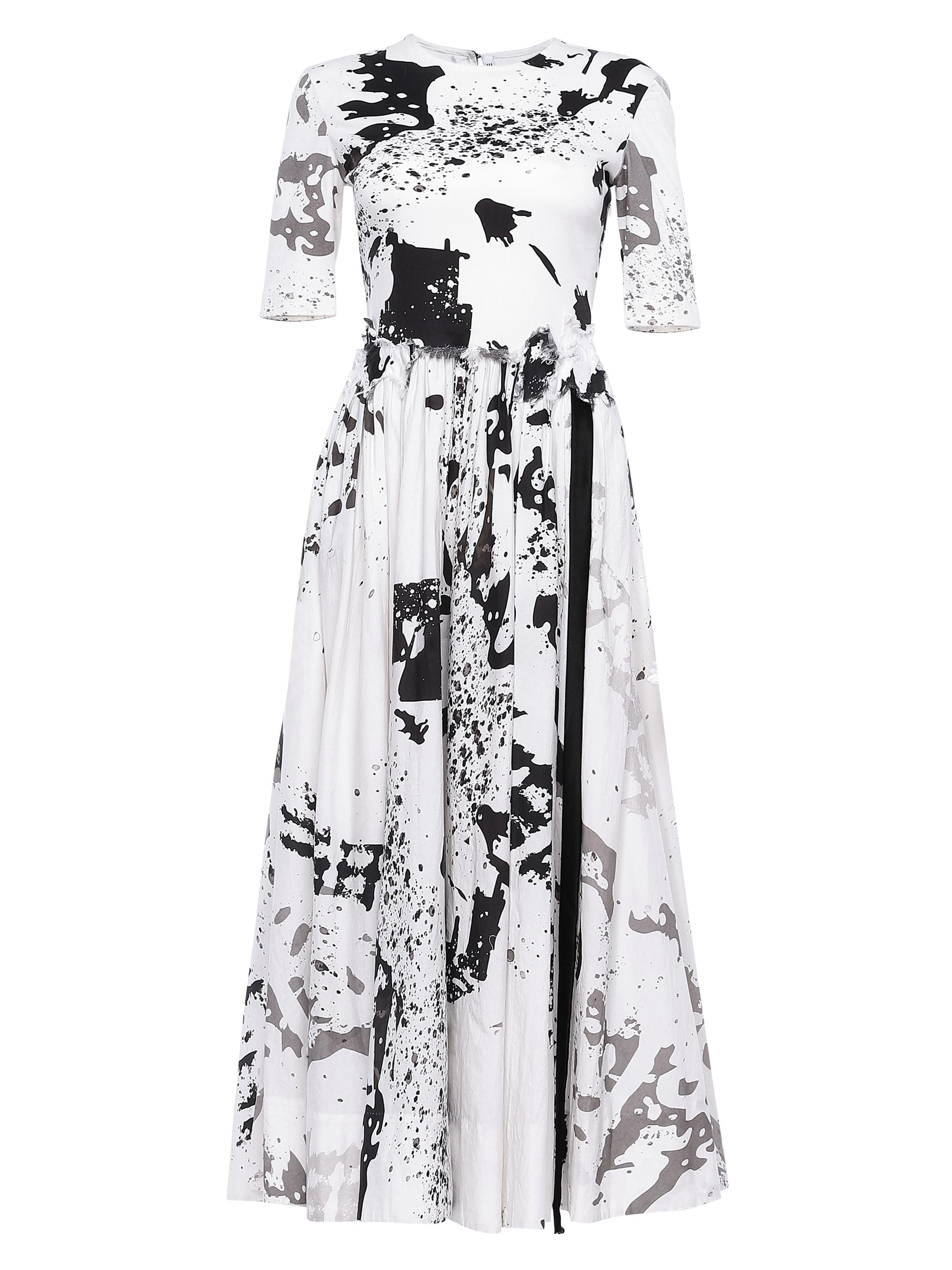 AKOK Anamika Khanna Women's Printed Stretch-Cotton Maxi Dress