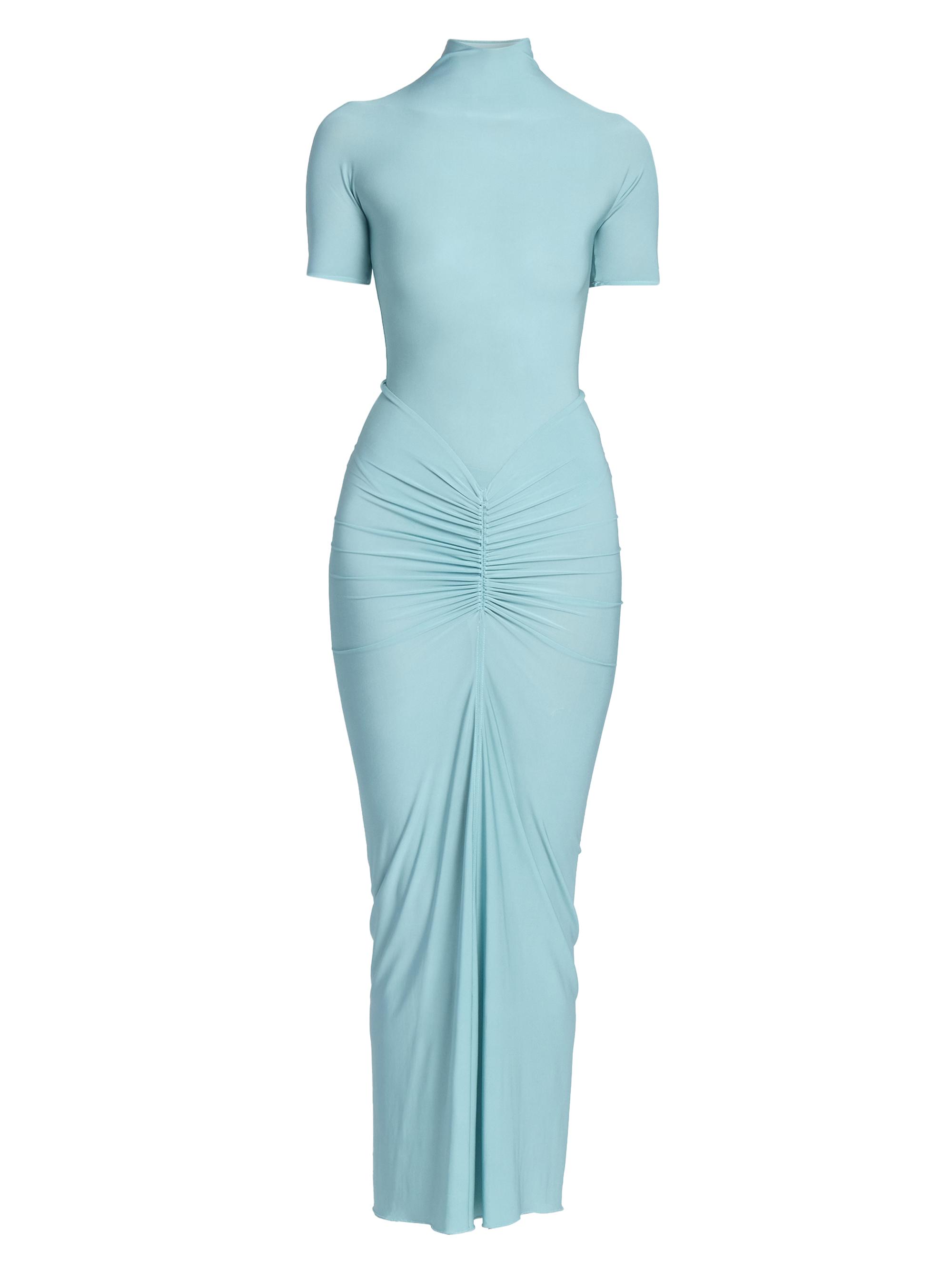 Alaïa Women's Draped Body-Con Maxi Dress - Bleu Ocean