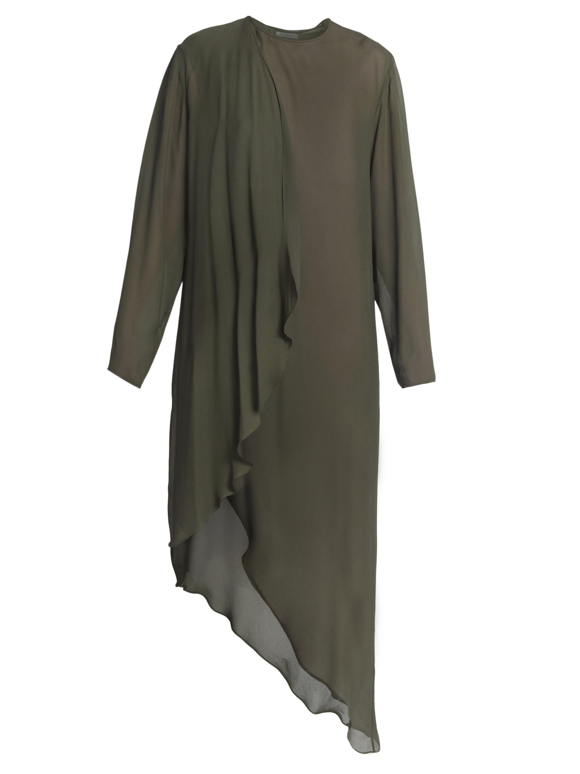 Alaïa Women's Wrap Drape Asymmetric Dress - Olive