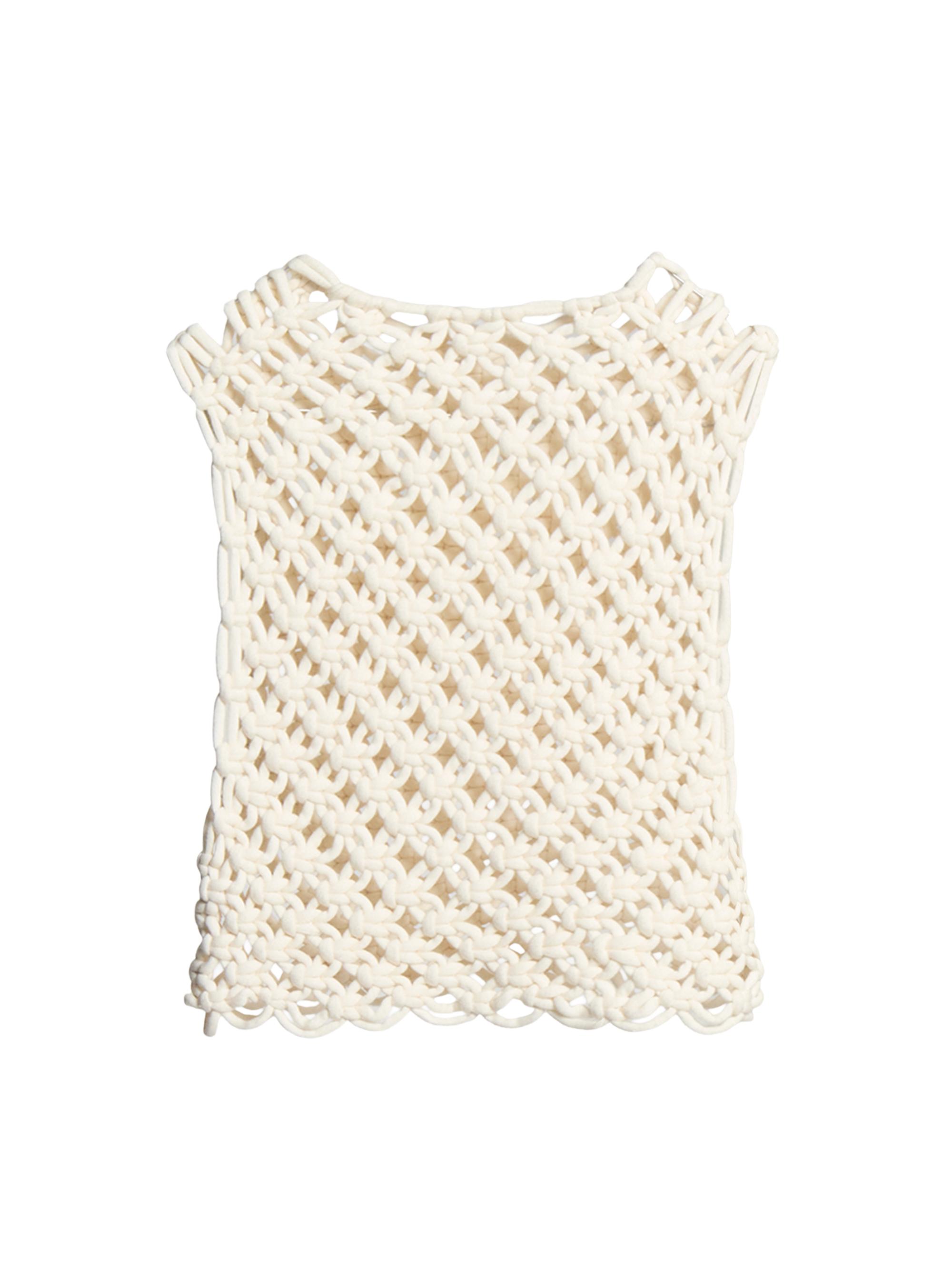 Alaïa Women's Square Woven Top - Blanc Naturel
