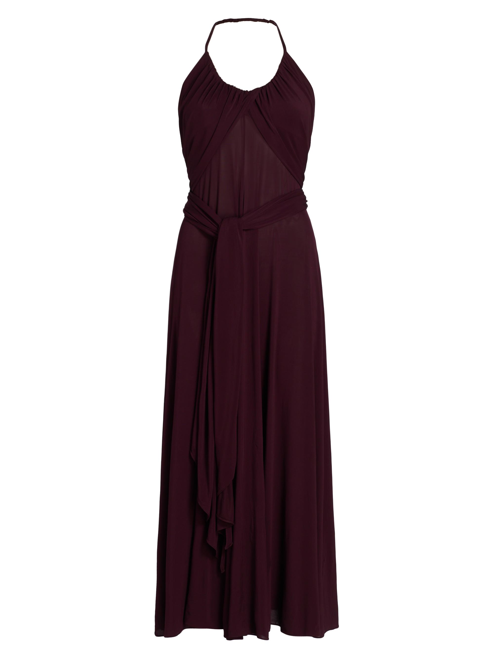 Alaïa Women's Cross Mesh Halter Midi-Dress - Bordeaux