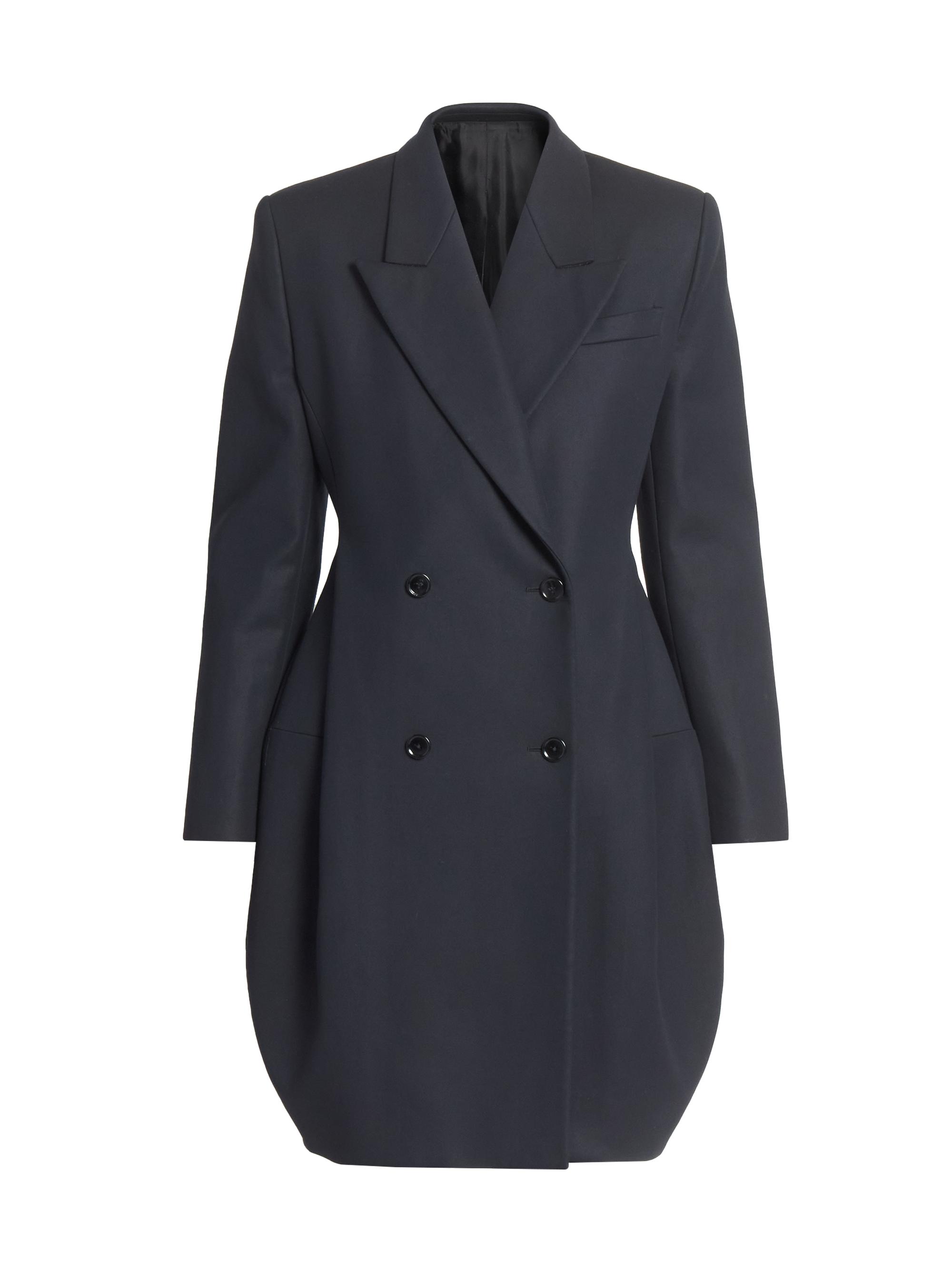 Alaïa Women's Tailored Cotton Double-Breasted Coat - Marine Fonce