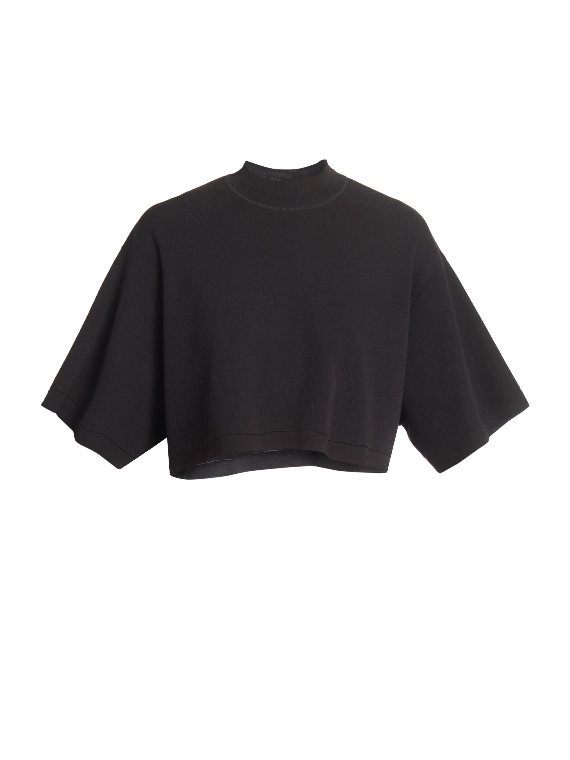 Alaïa Women's Crop Drape Top - Noir Alaia