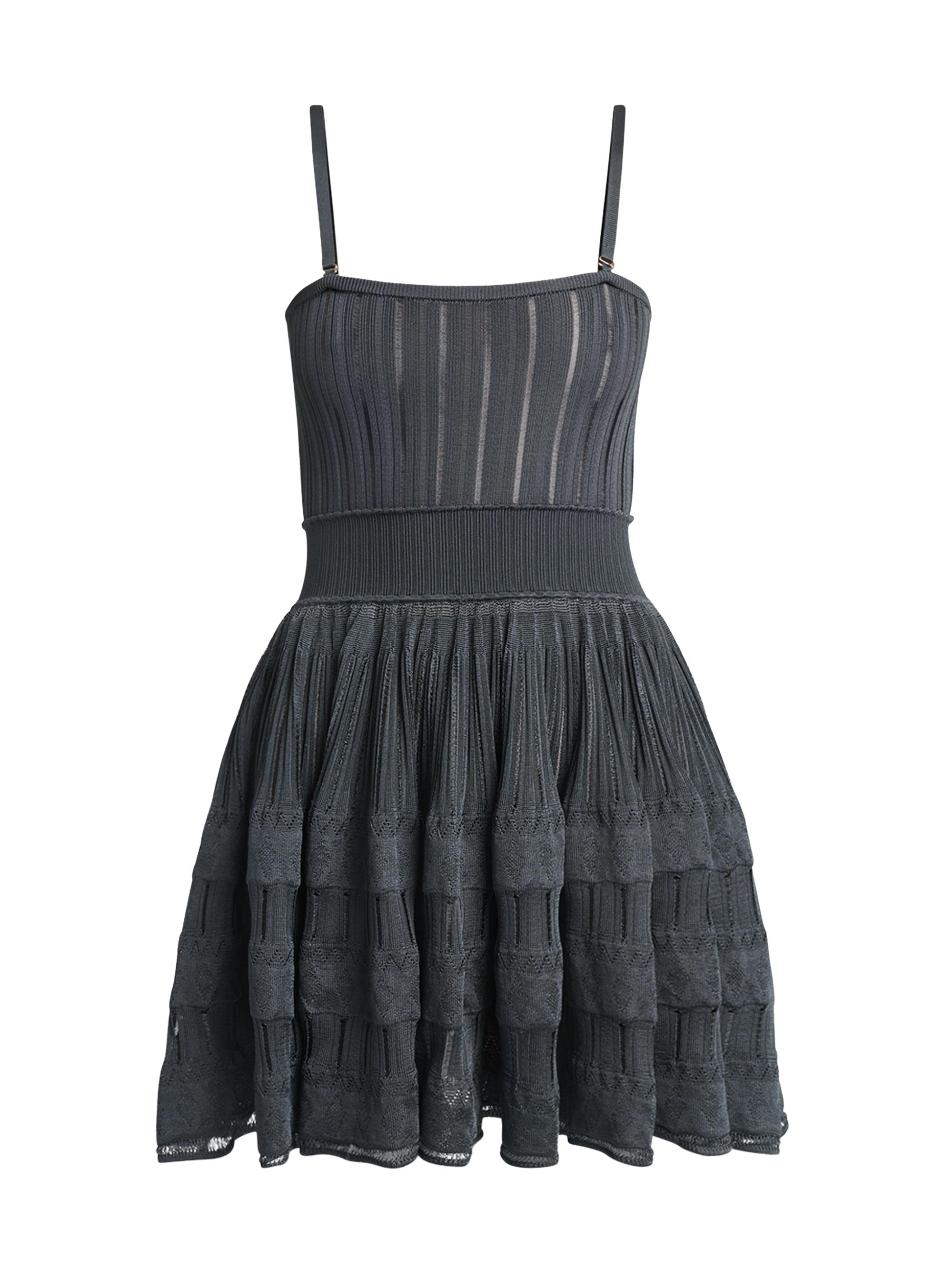 Crinoline Knit Square-Neck Minidress