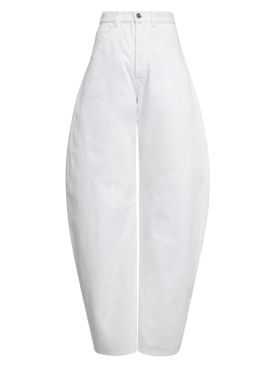 Alaïa Women's Barrel Mid-rise Jeans In White
