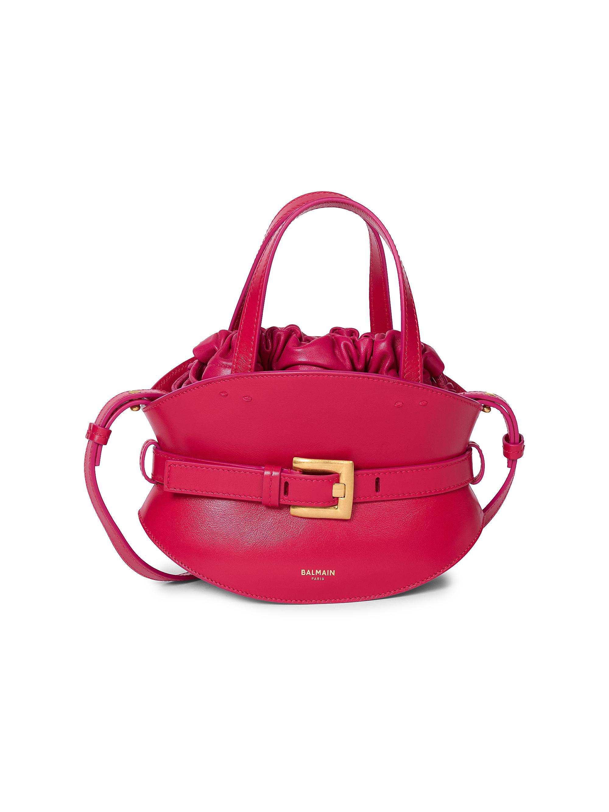 Balmain Women's Mini Shuffle Leather Top Handle Bag - Rose Fuchsia