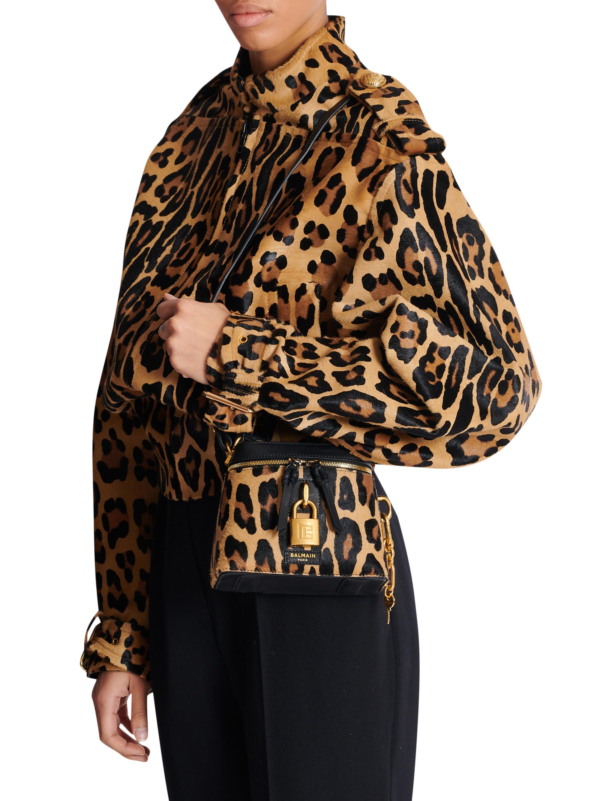Balmain Pulse Leopard-Printed Calf Hair Vanity Bag | Saks Fifth Avenue