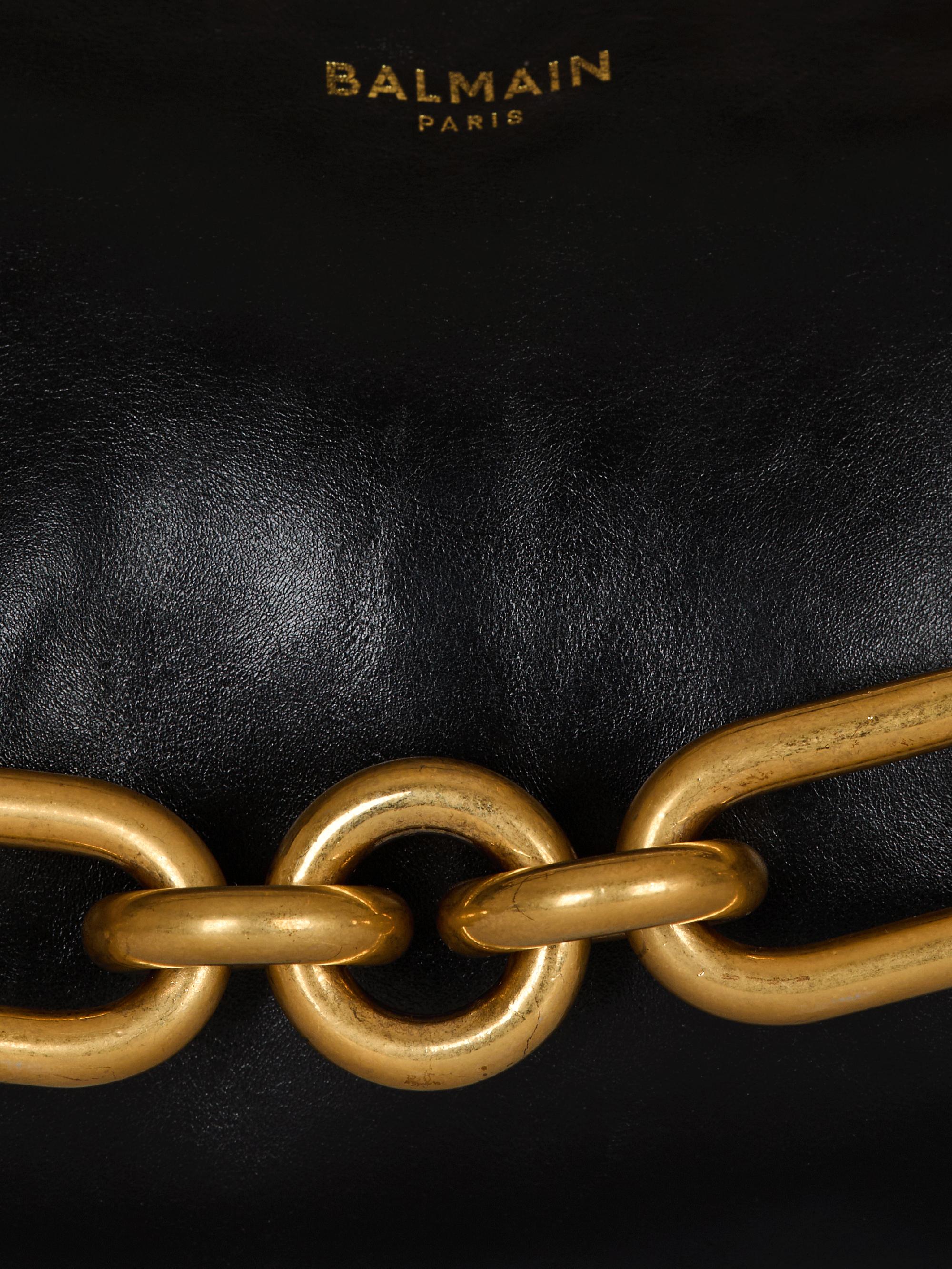 Balmain Medium Sync Chain-Link & Leather Shoulder Bag | Saks Fifth
