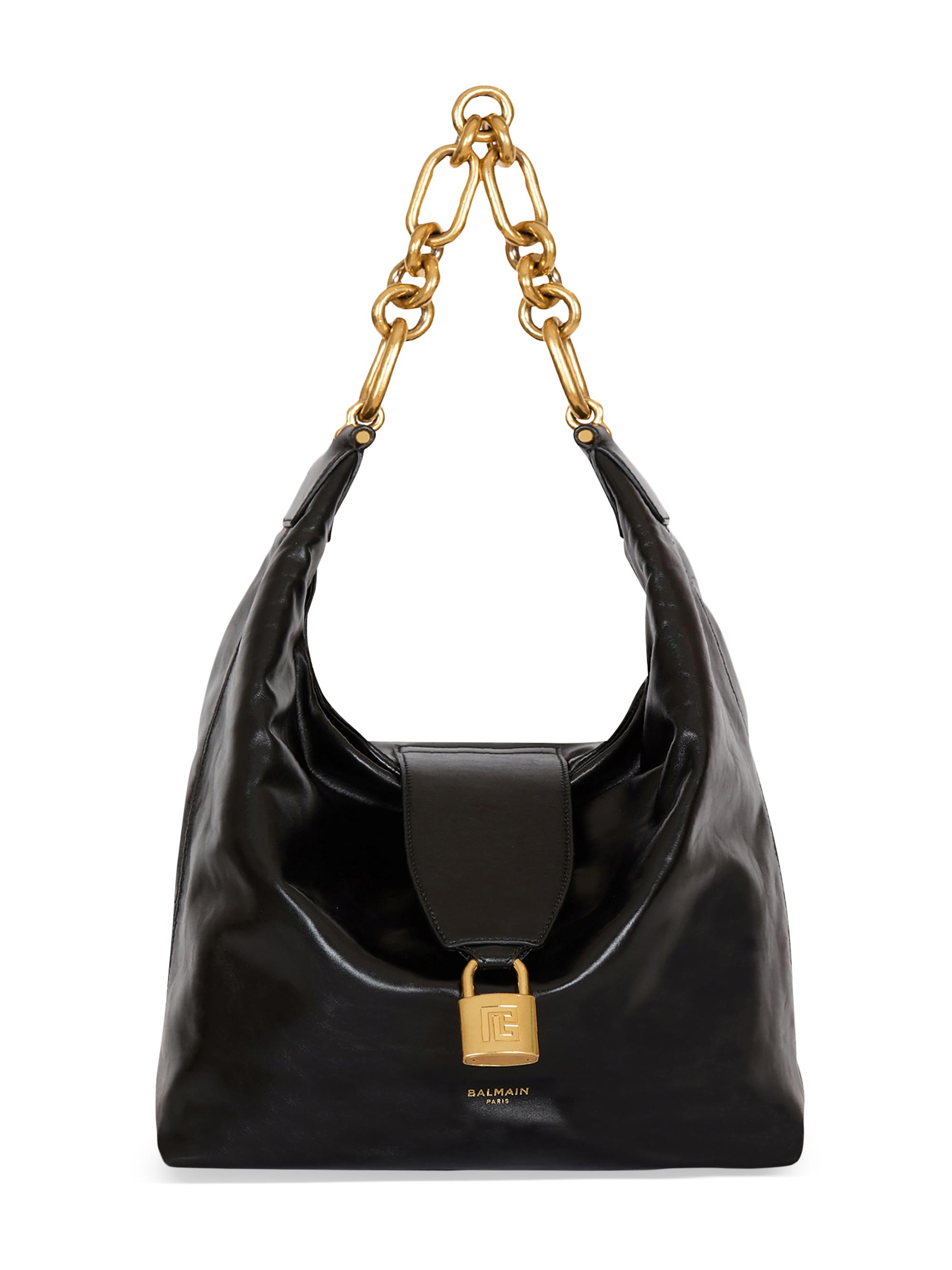 Balmain Women's Sync Chain-Link & Leather Hobo Bag - Noir