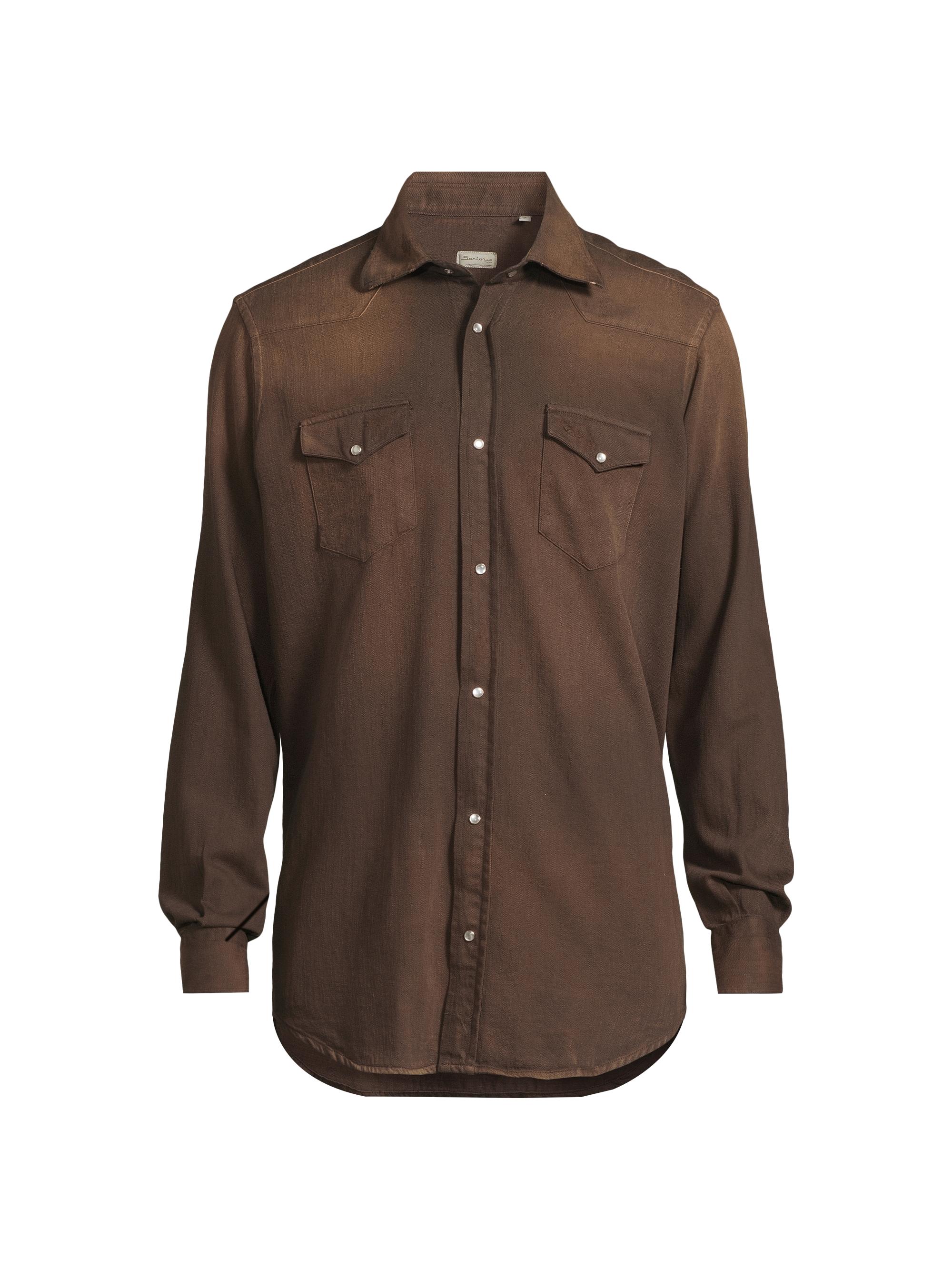 Sartorio Napoli Men's Texas Cotton Shirt - Light Brown