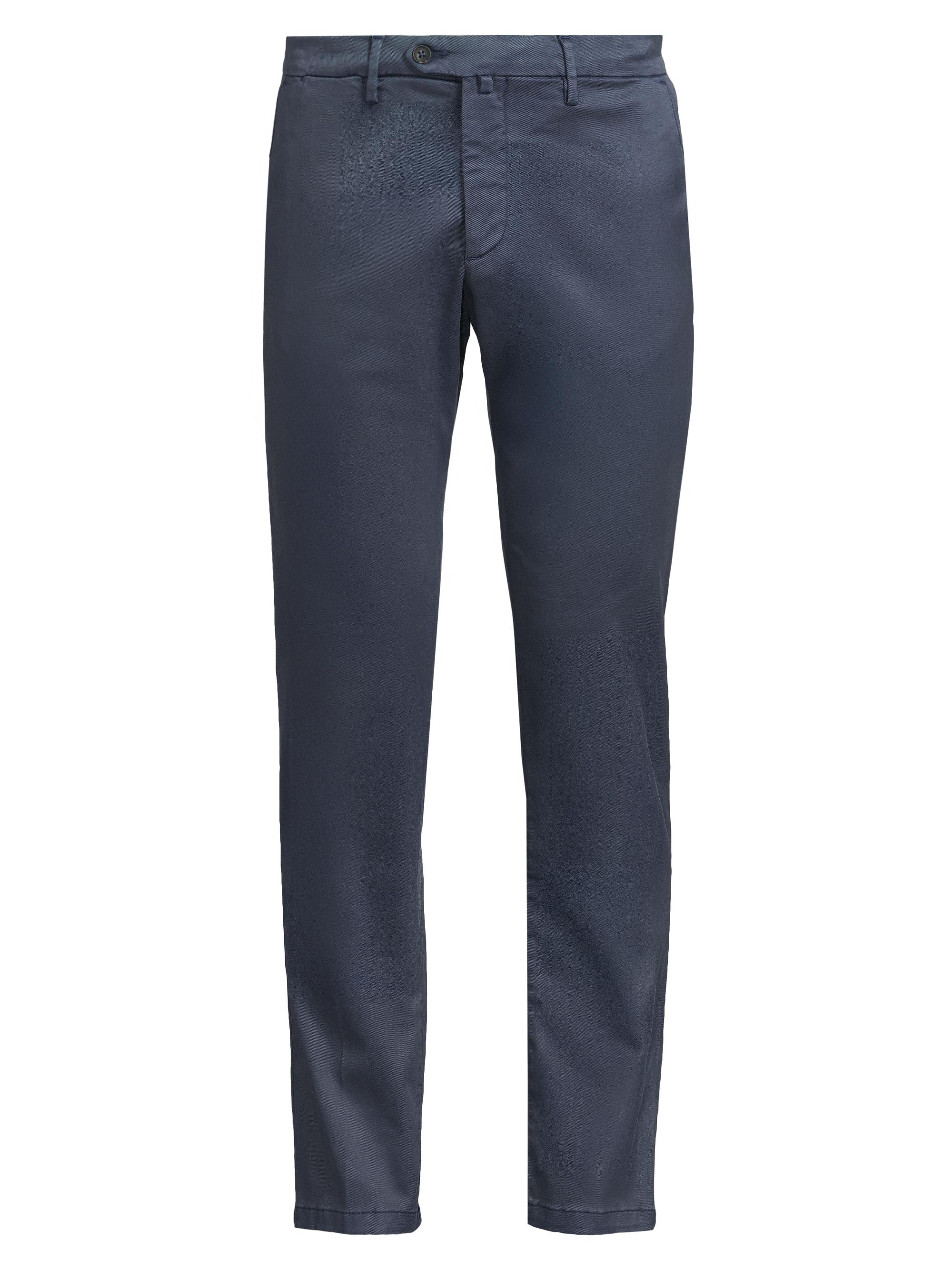 Sartorio Napoli Men's Stretch Flat-Front Trousers - Cornflower Blue