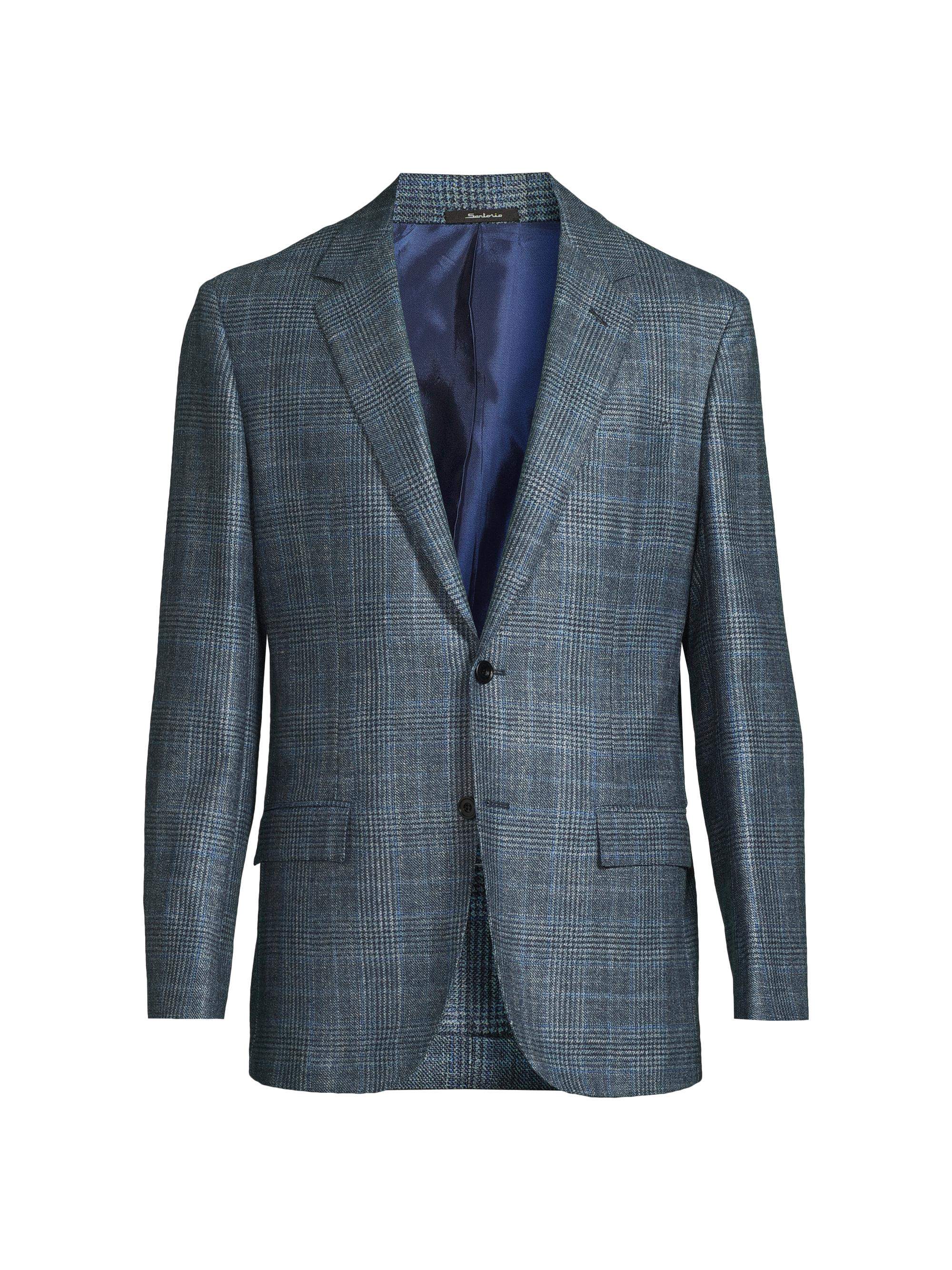Plaid Wool-Silk Jacket