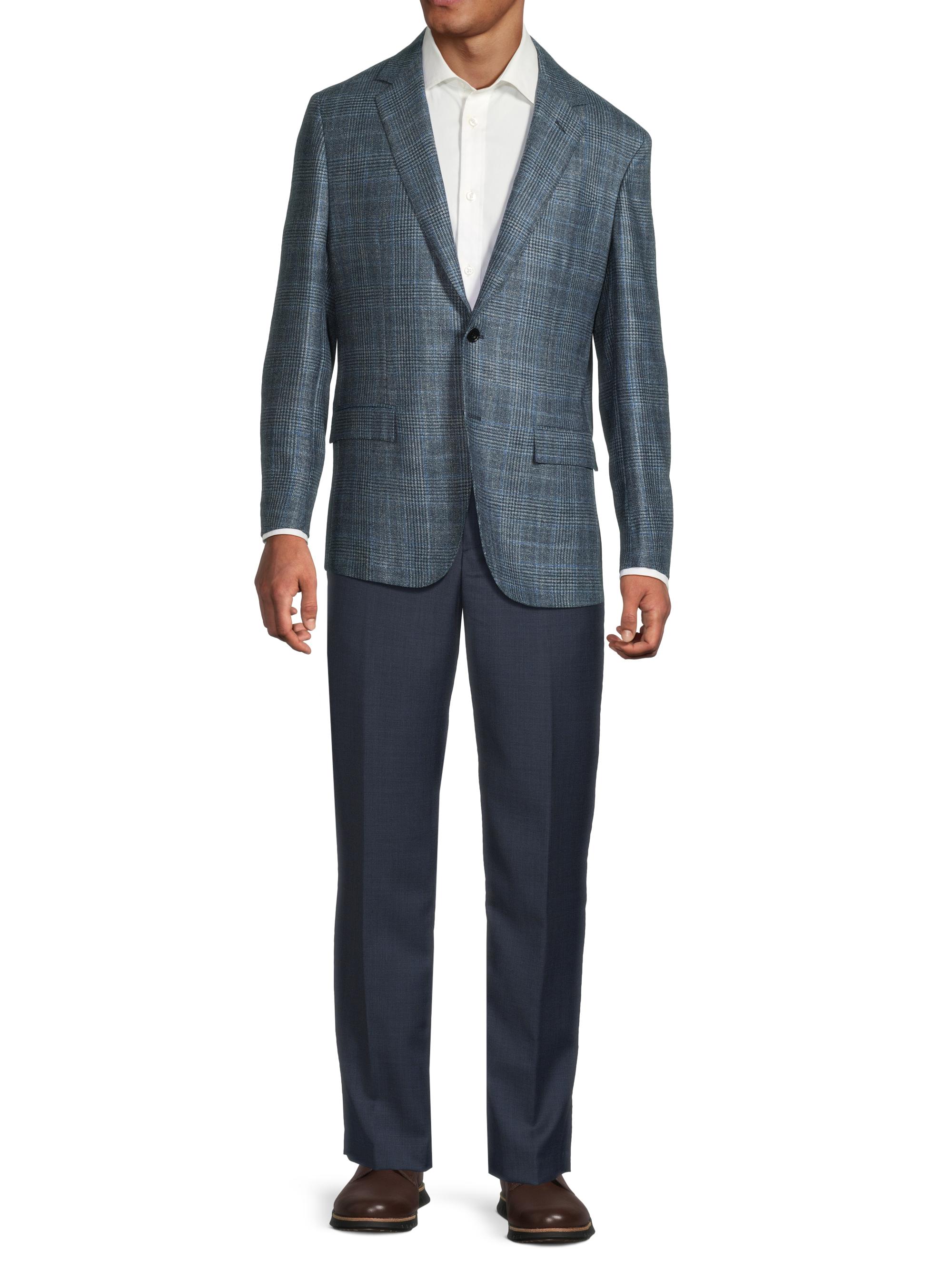 Plaid Wool-Silk Jacket