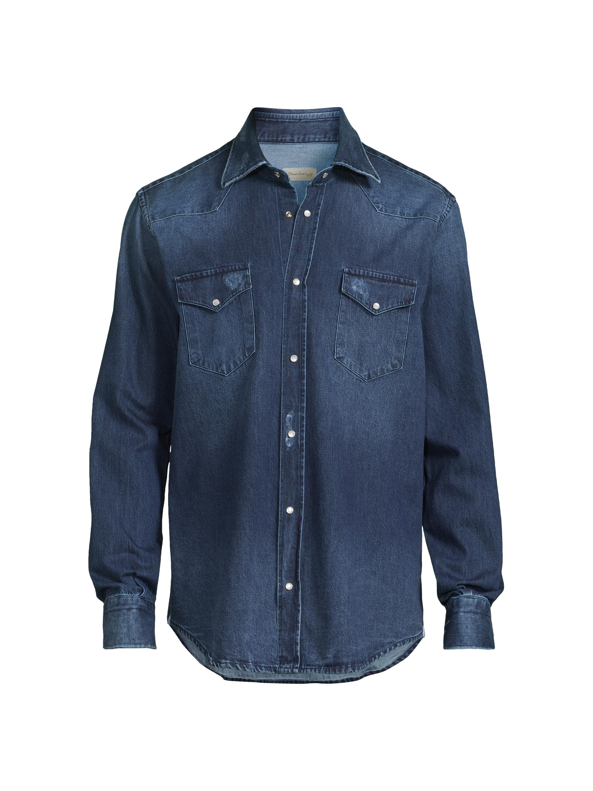 Sartorio Napoli Men's Texas Denim Shirt - Medium Blue