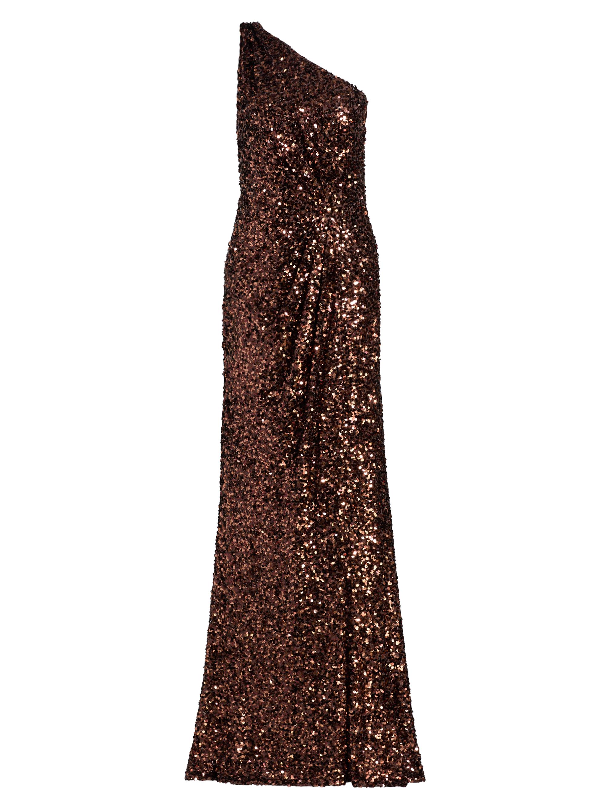 Halston Women's Lexi Sequined One-Shoulder Gown - Copper Confetti