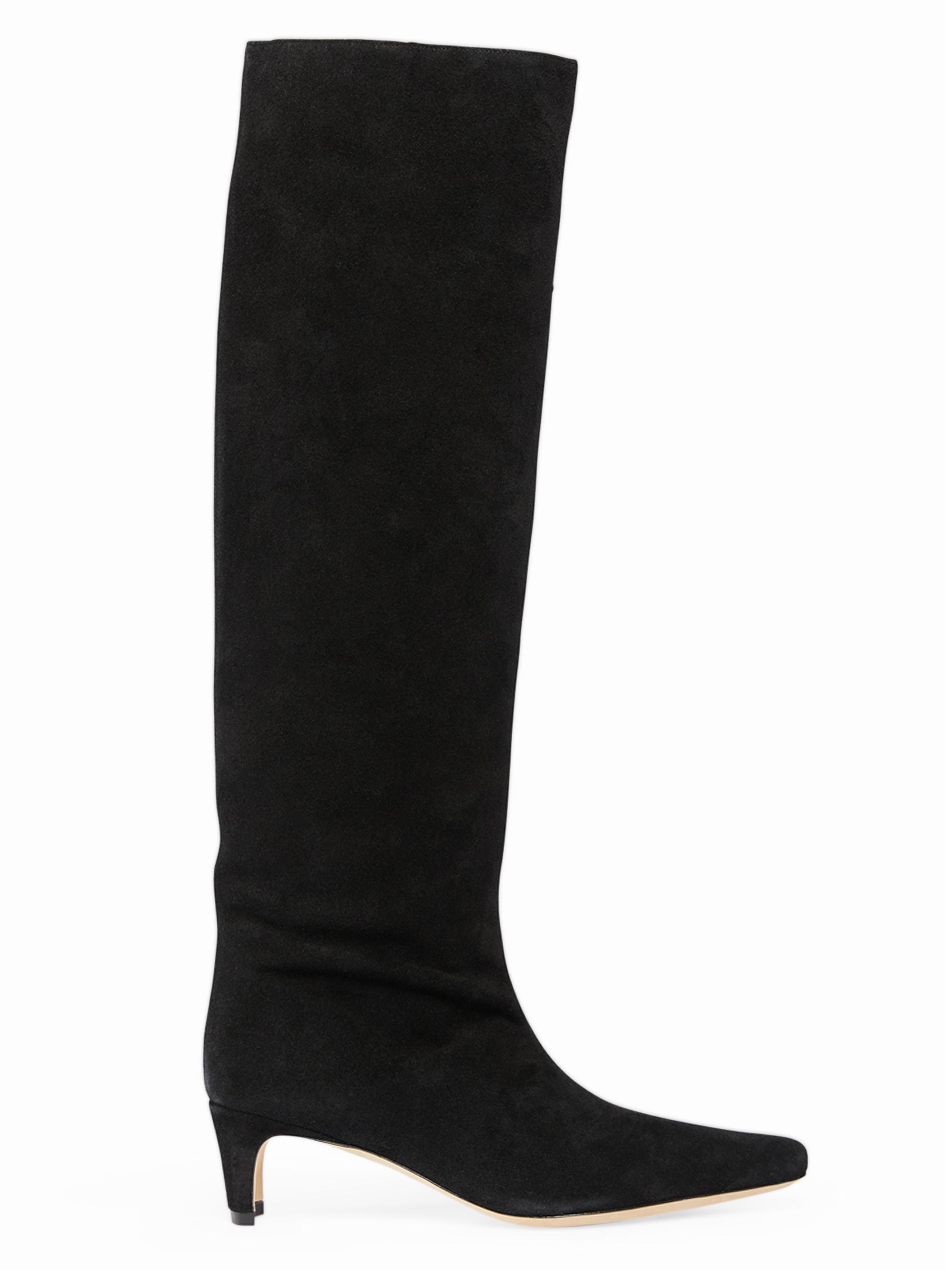 Staud Women's Wally Suede Knee-High Boots - Black