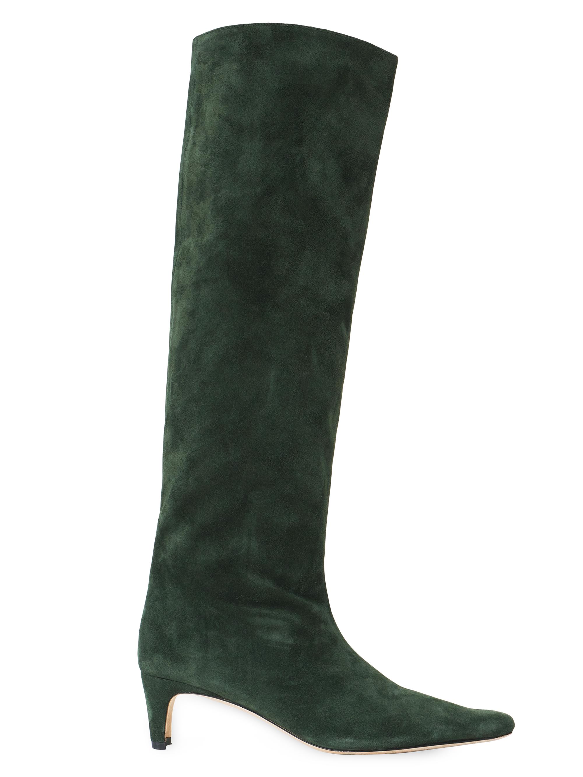 Staud Women's Wally Suede Knee-High Boots - Pine