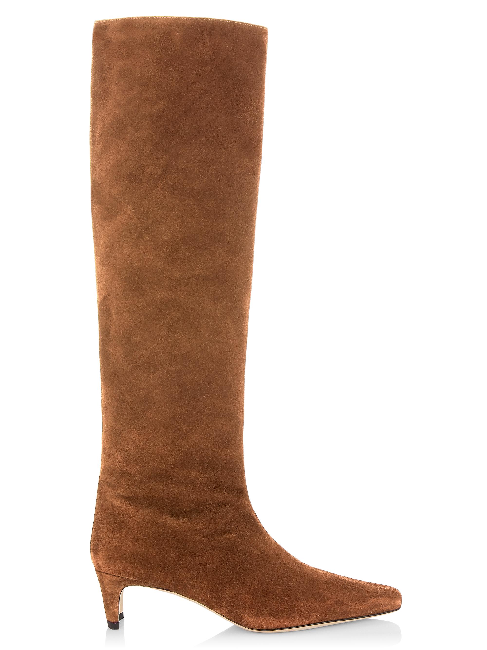 Staud Women's Wally Suede Knee-High Boots - Tan | Thumbnail 6
