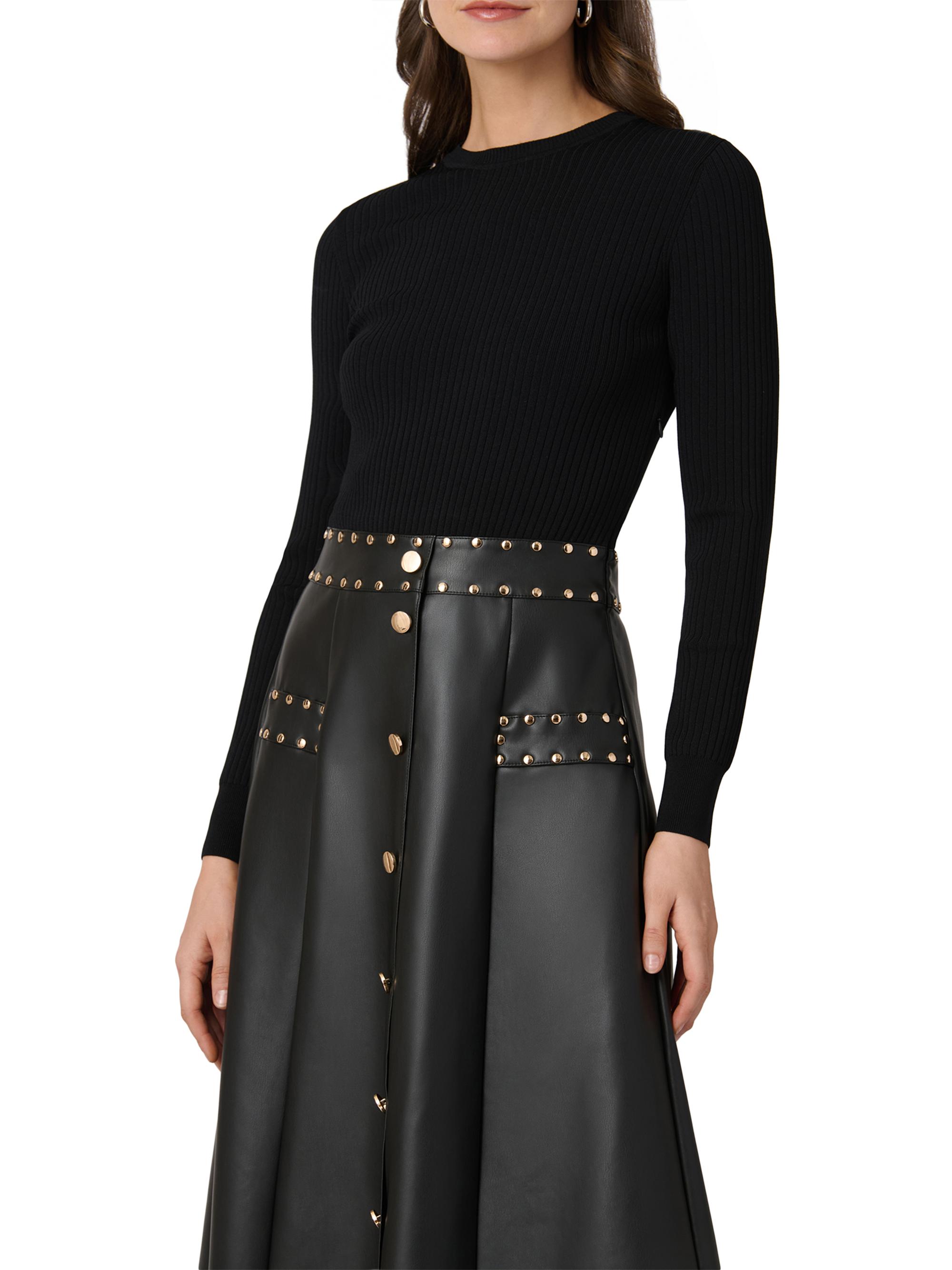 Shoshanna Cleo Mixed-Media Midi-Dress | Saks Fifth Avenue
