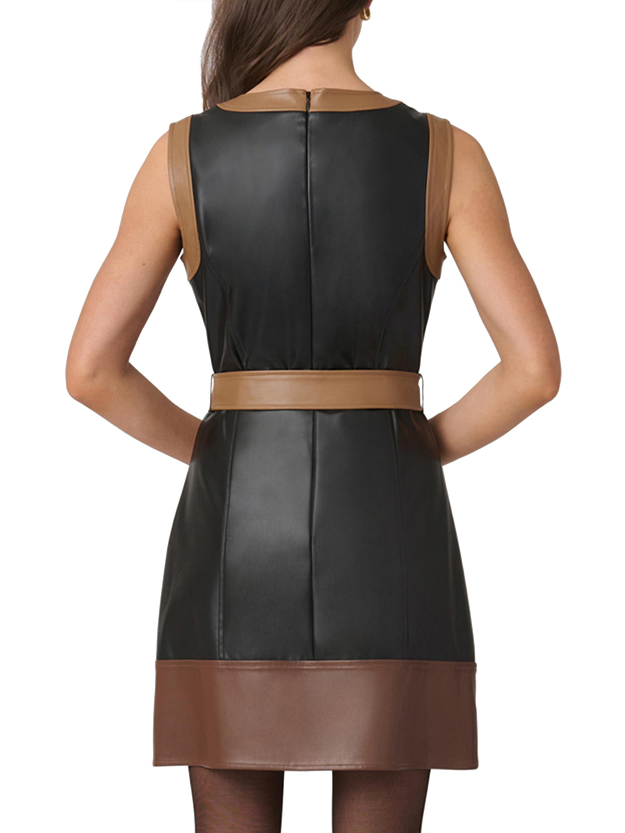 fashion doll dress up games free Bebe Women's Laux Leather Bustier Midi Dress main image 1