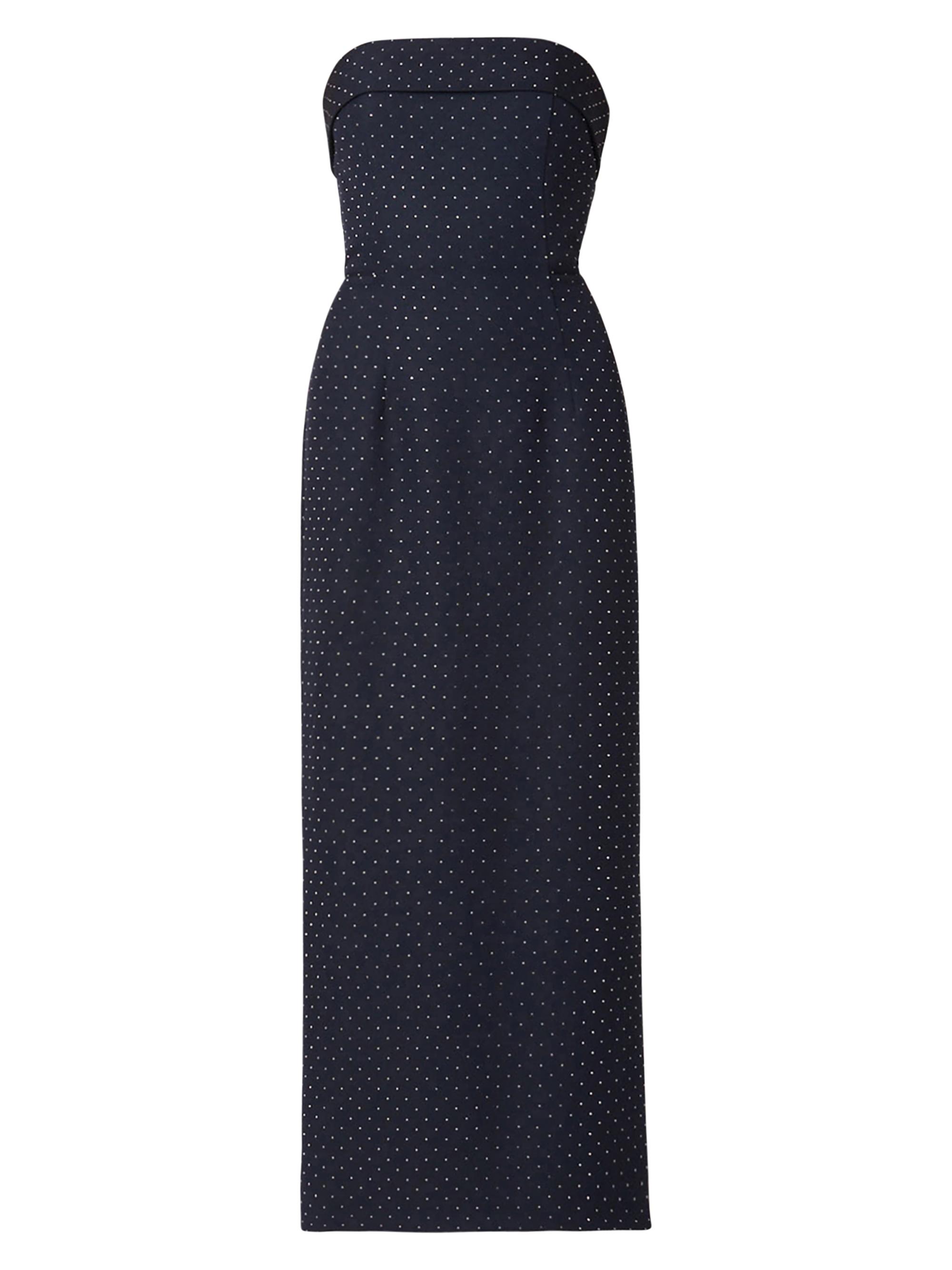 Shoshanna Women's Liza Crystal-Studded Twill Strapless Dress - Navy Silver