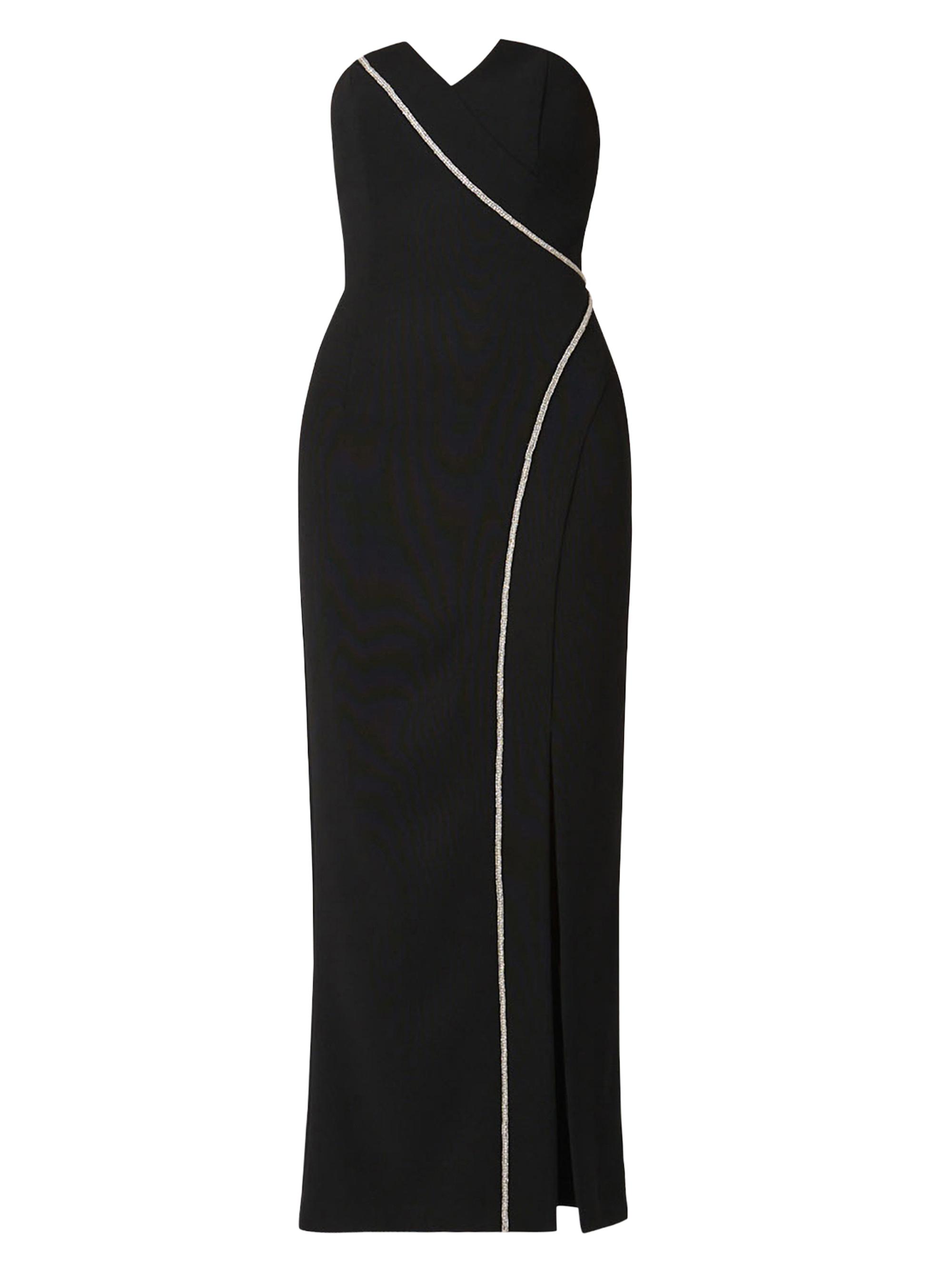 Shoshanna Women's Star Bandeau Slit Midi-Dress - Jet