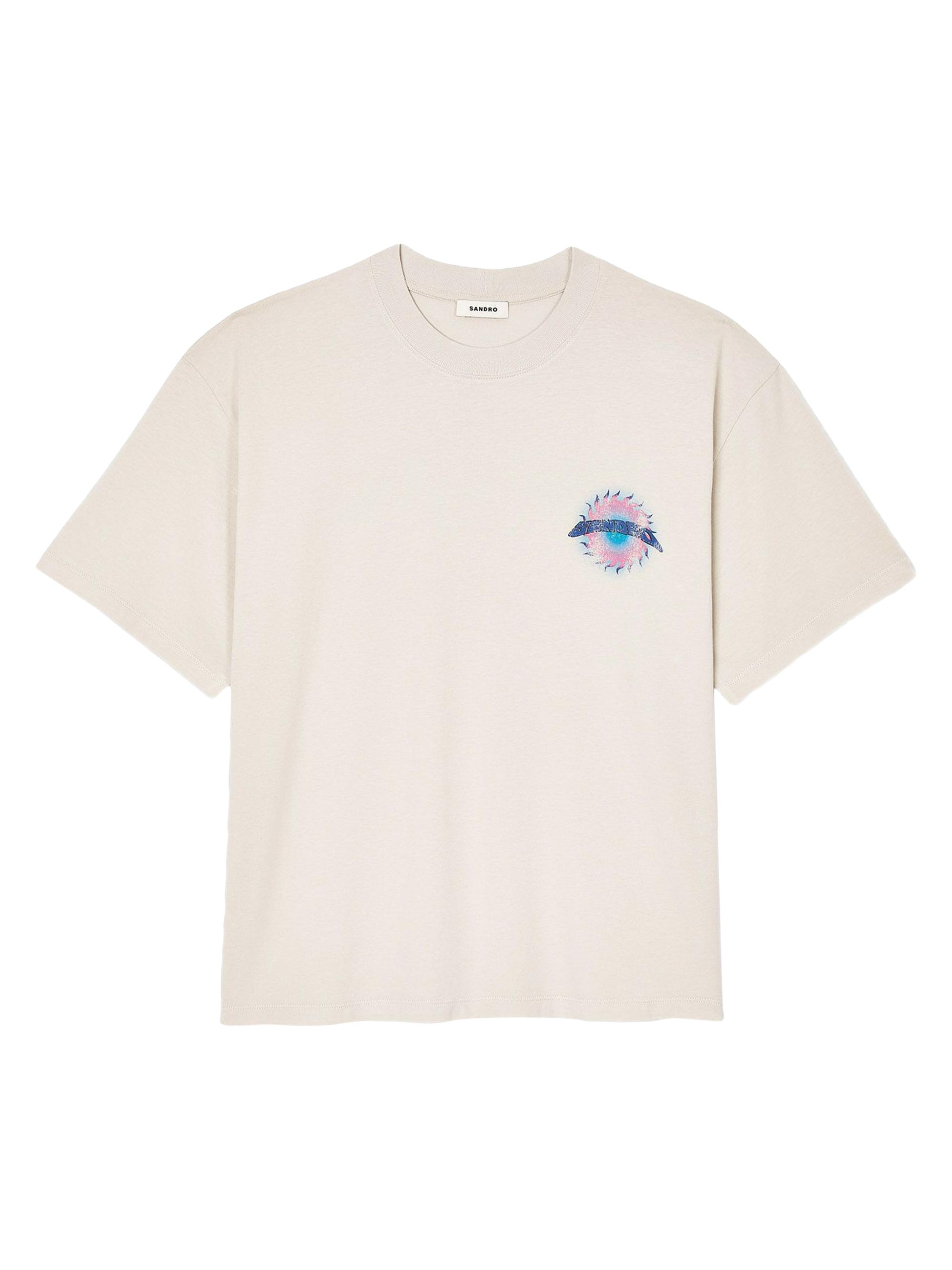 Sandro Men's Sun Motif T-Shirt - Vintage White
