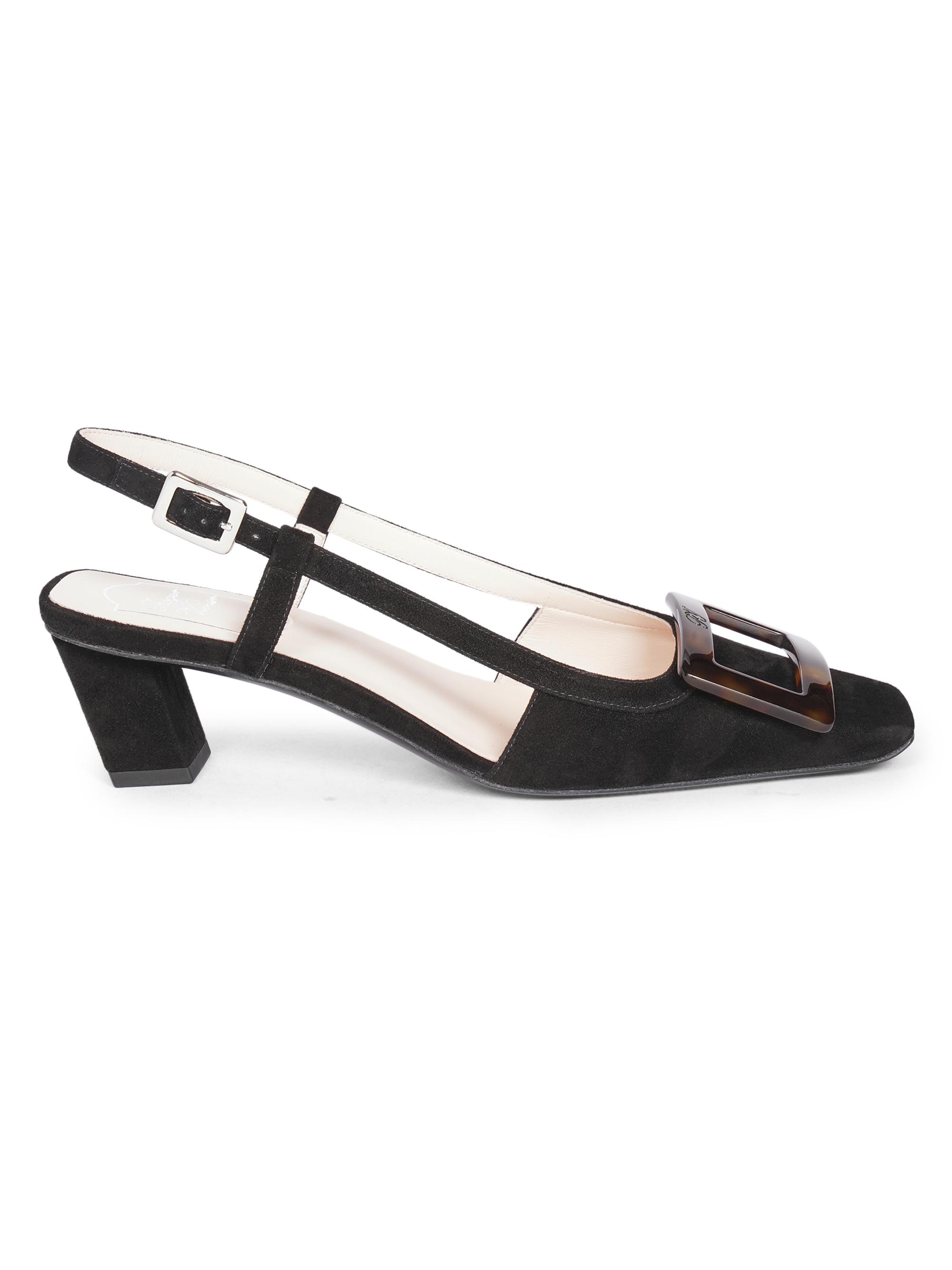Roger Vivier Women's Belle Vivier 45mm Suede Slingback Pumps - Nero
