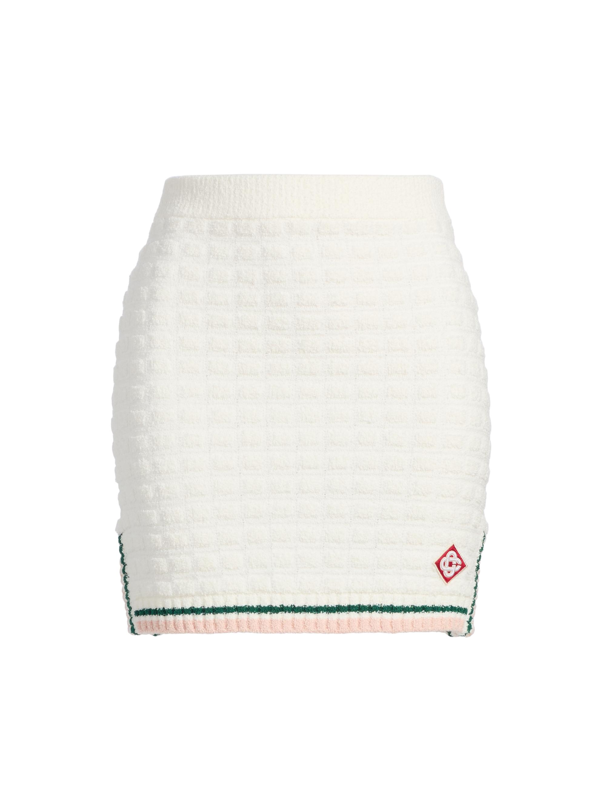 Casablanca Women's Bouclé Grid Miniskirt - White
