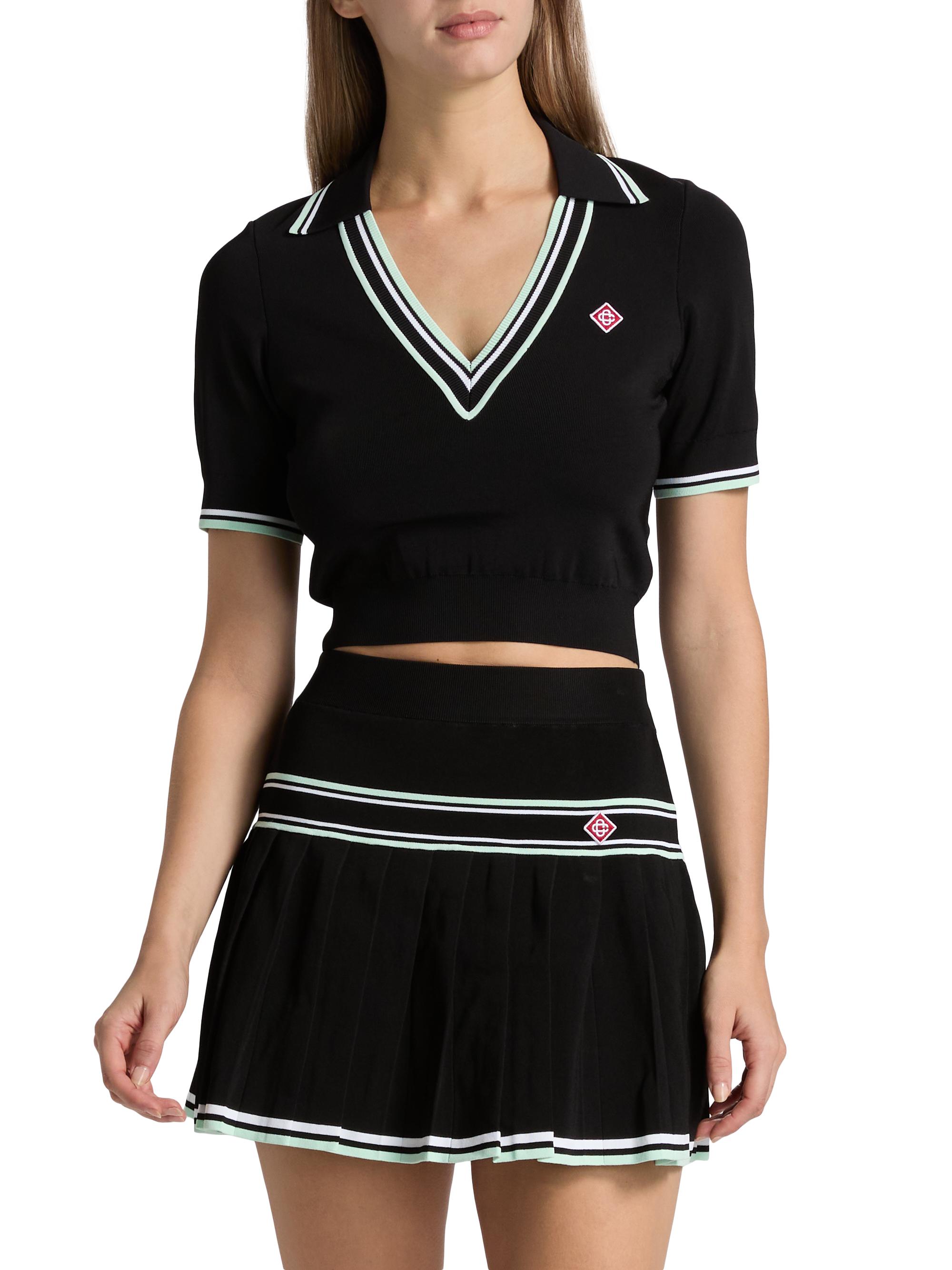 Casablanca Varsity Cropped Polo Shirt | Saks Fifth Avenue