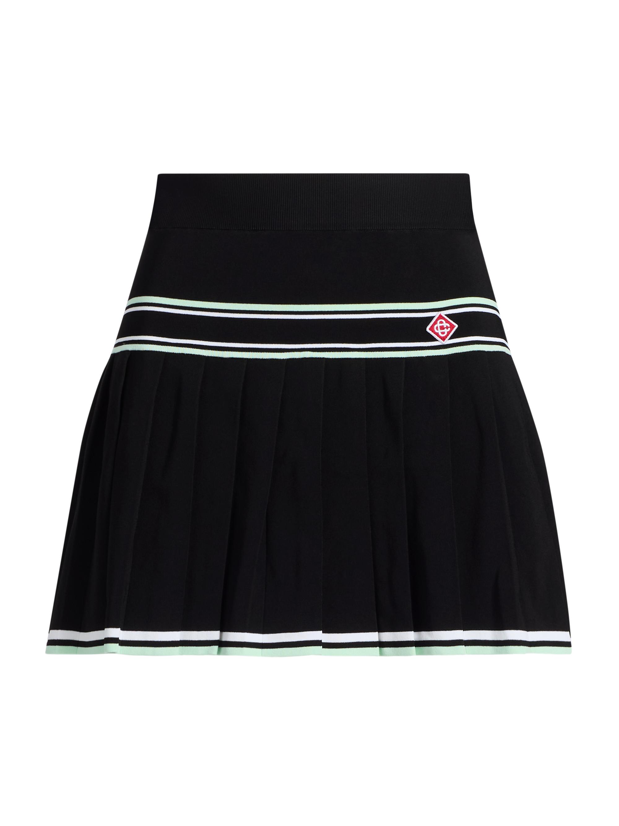 Casablanca Women's Varsity Pleated Miniskirt - Black