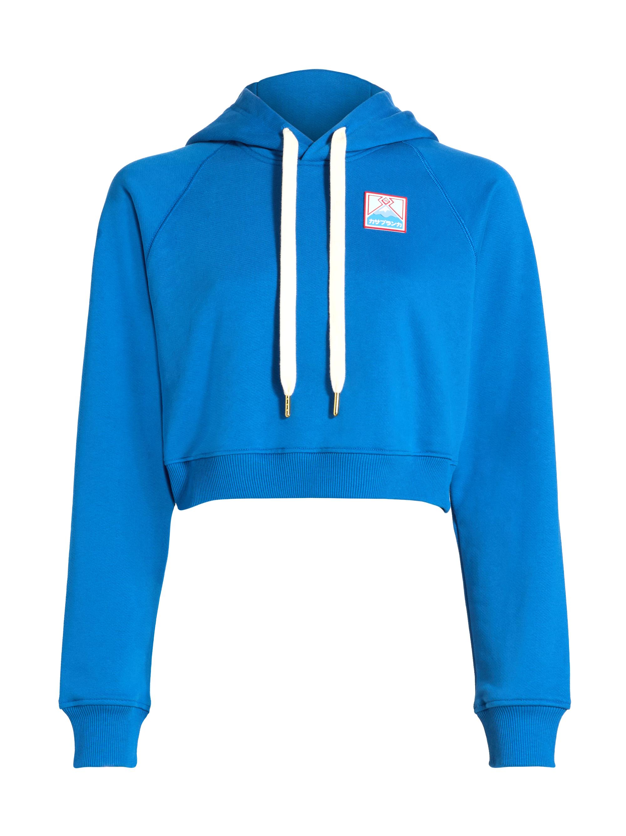 Casablanca Casa Mount Fuji Rubber Patch Crop Hoodie | Saks Fifth