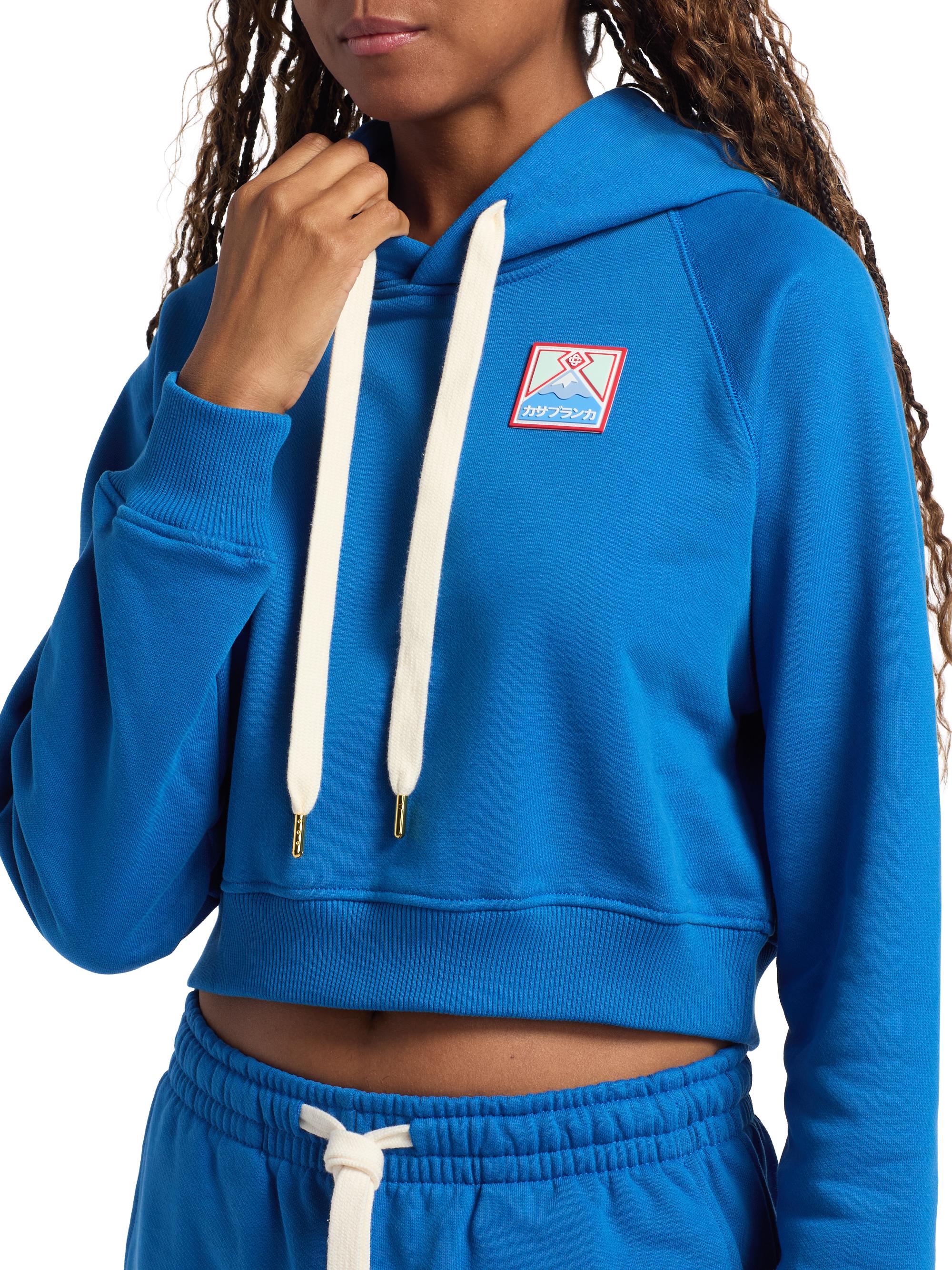 Casablanca Casa Mount Fuji Rubber Patch Crop Hoodie | Saks Fifth
