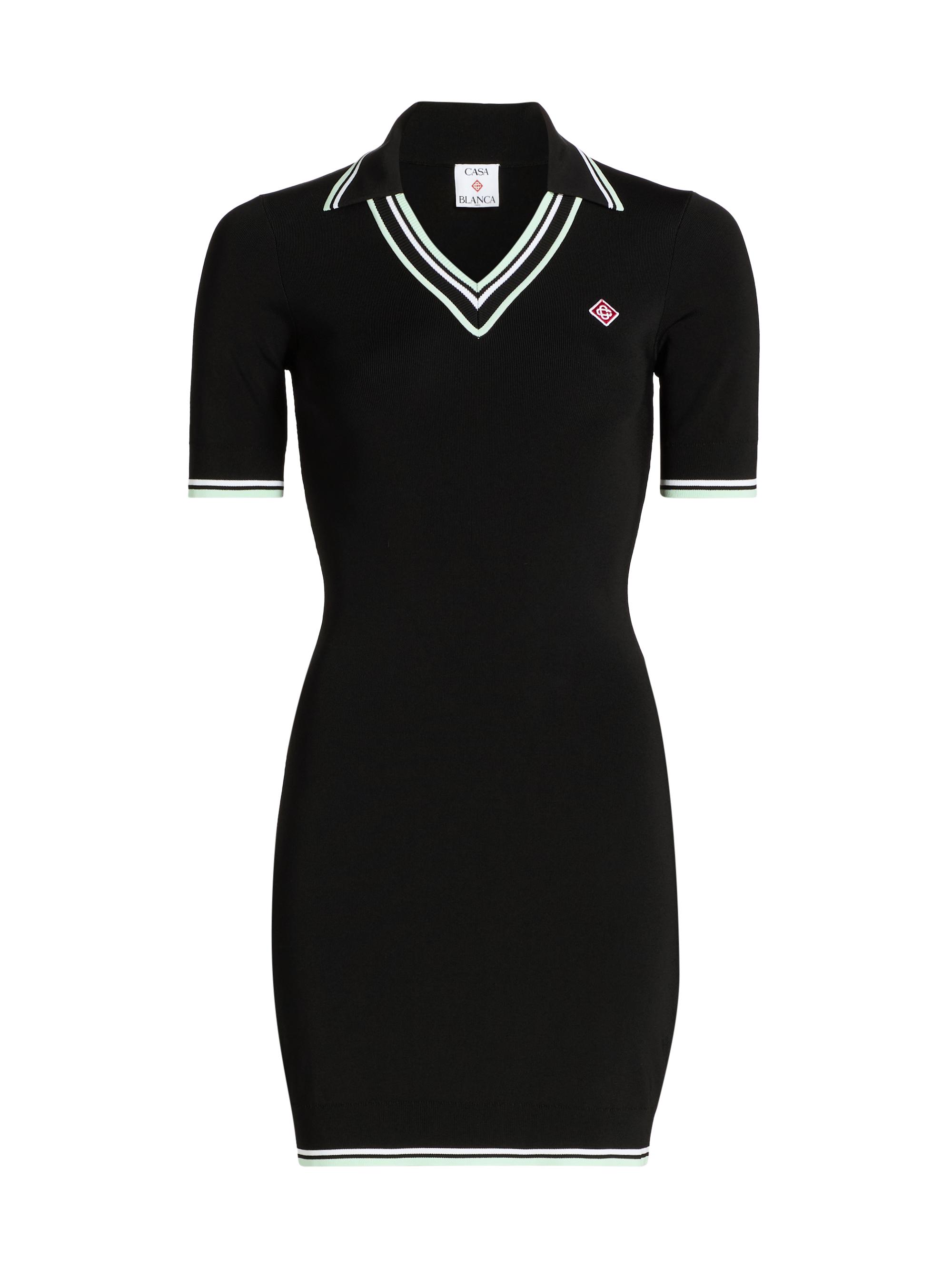 Casablanca Women's Varsity Polo Minidress - Black