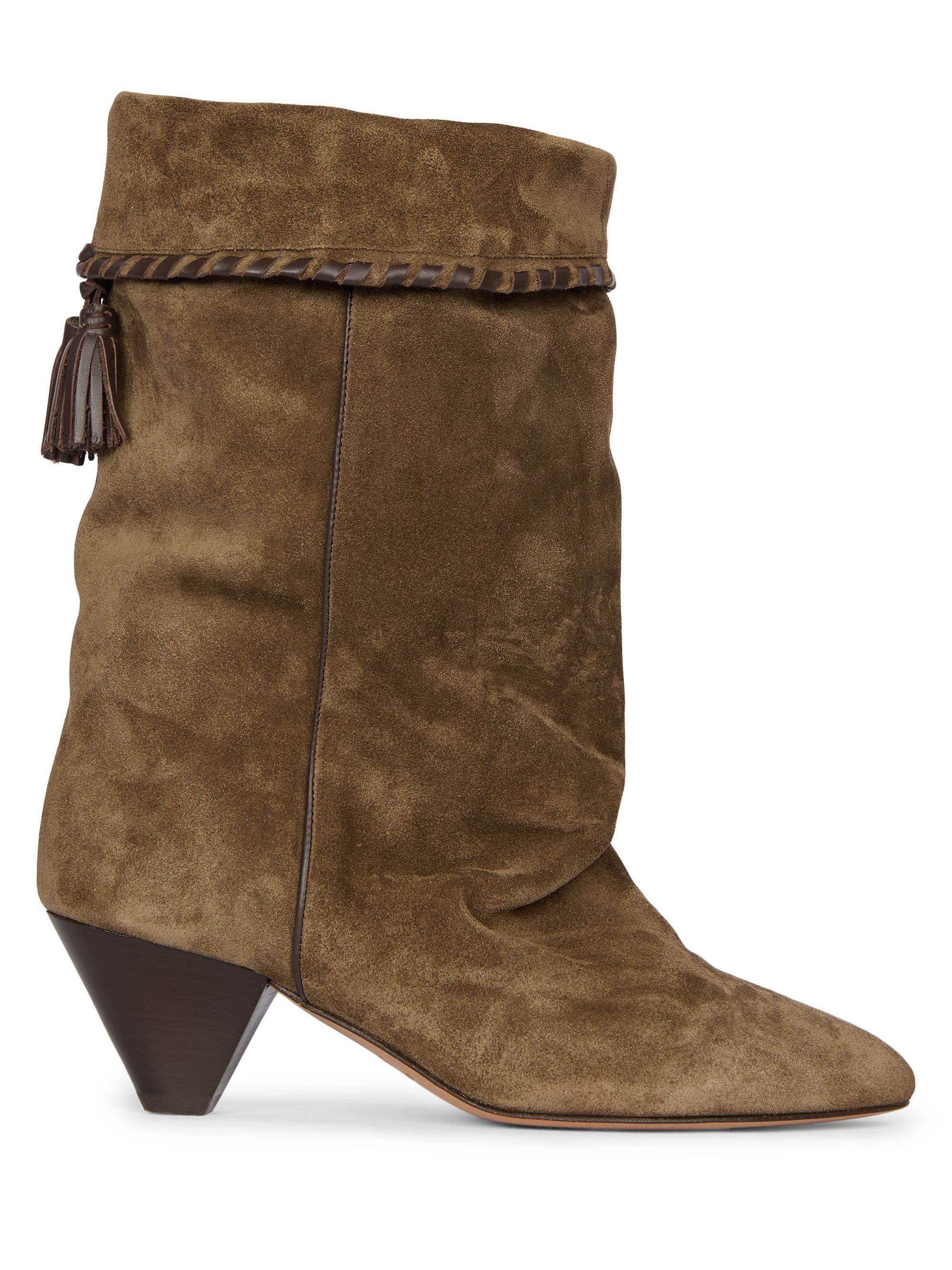 Isabel Marant Dalby Suede Whipstitch Booties | Saks Fifth Avenue