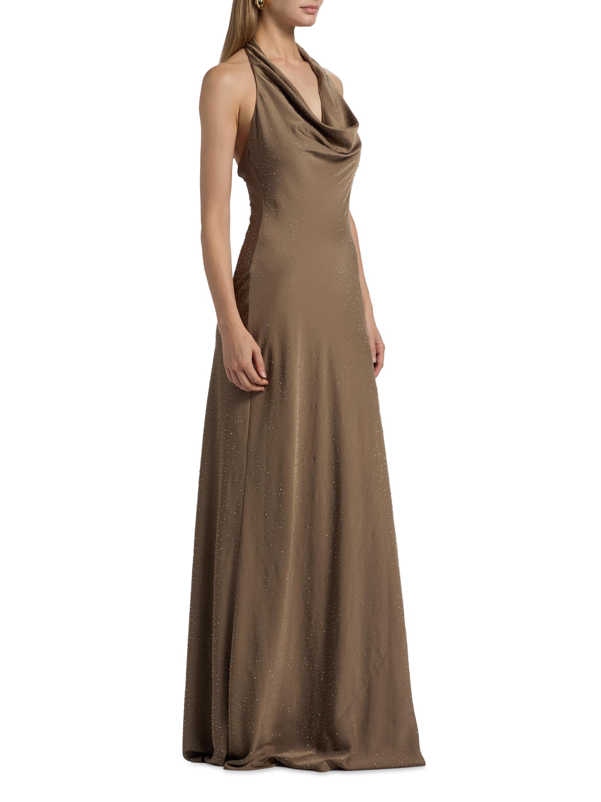 sandstone bridesmaid dresses BABARONI A-line Floor-length Dress with Lace-up Taupe, Taupe / US0 main image 1