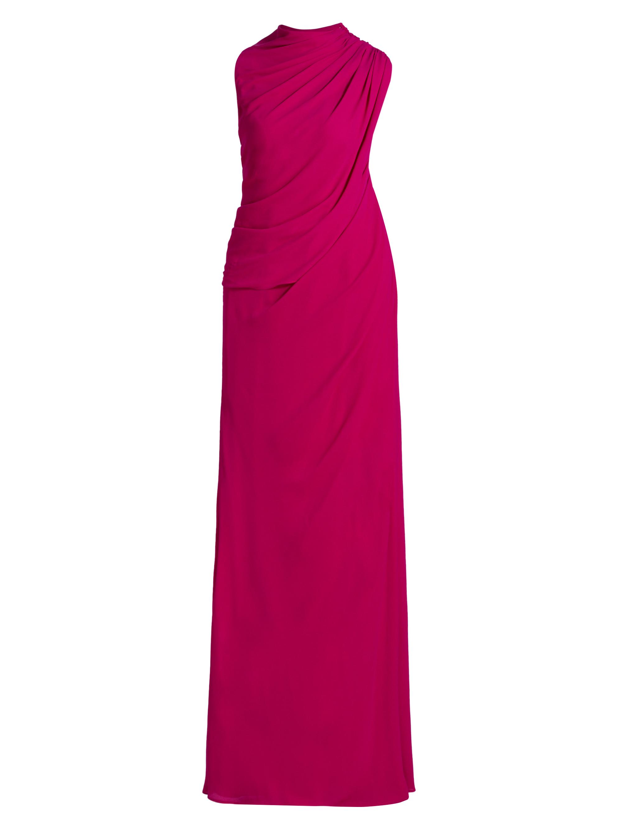 Halston Women's Essia Georgette Draped Sleeveless Gown - Rosewood
