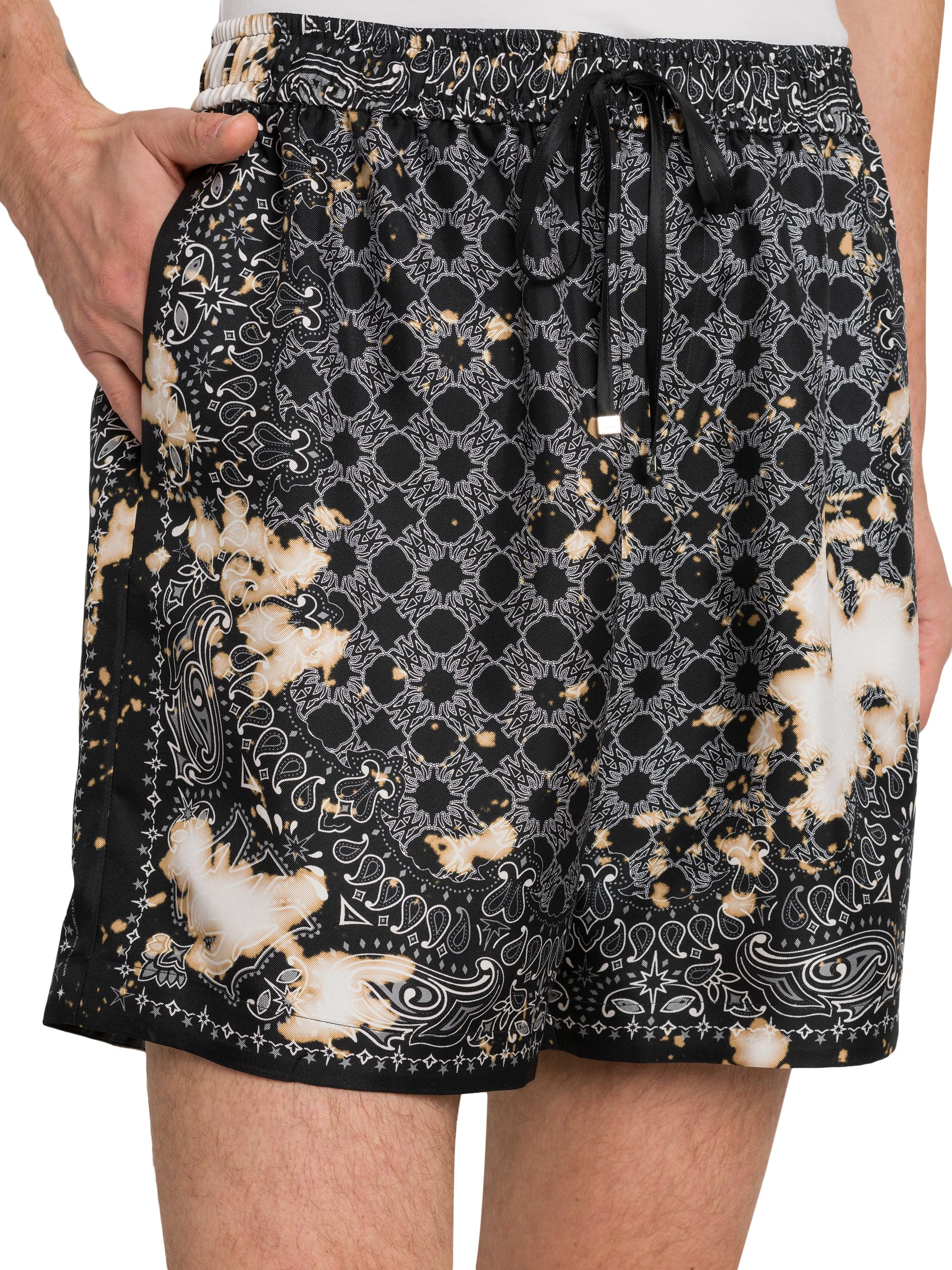 Amiri Bleach Bandana Silk Drawstring Shorts | Saks Fifth Avenue