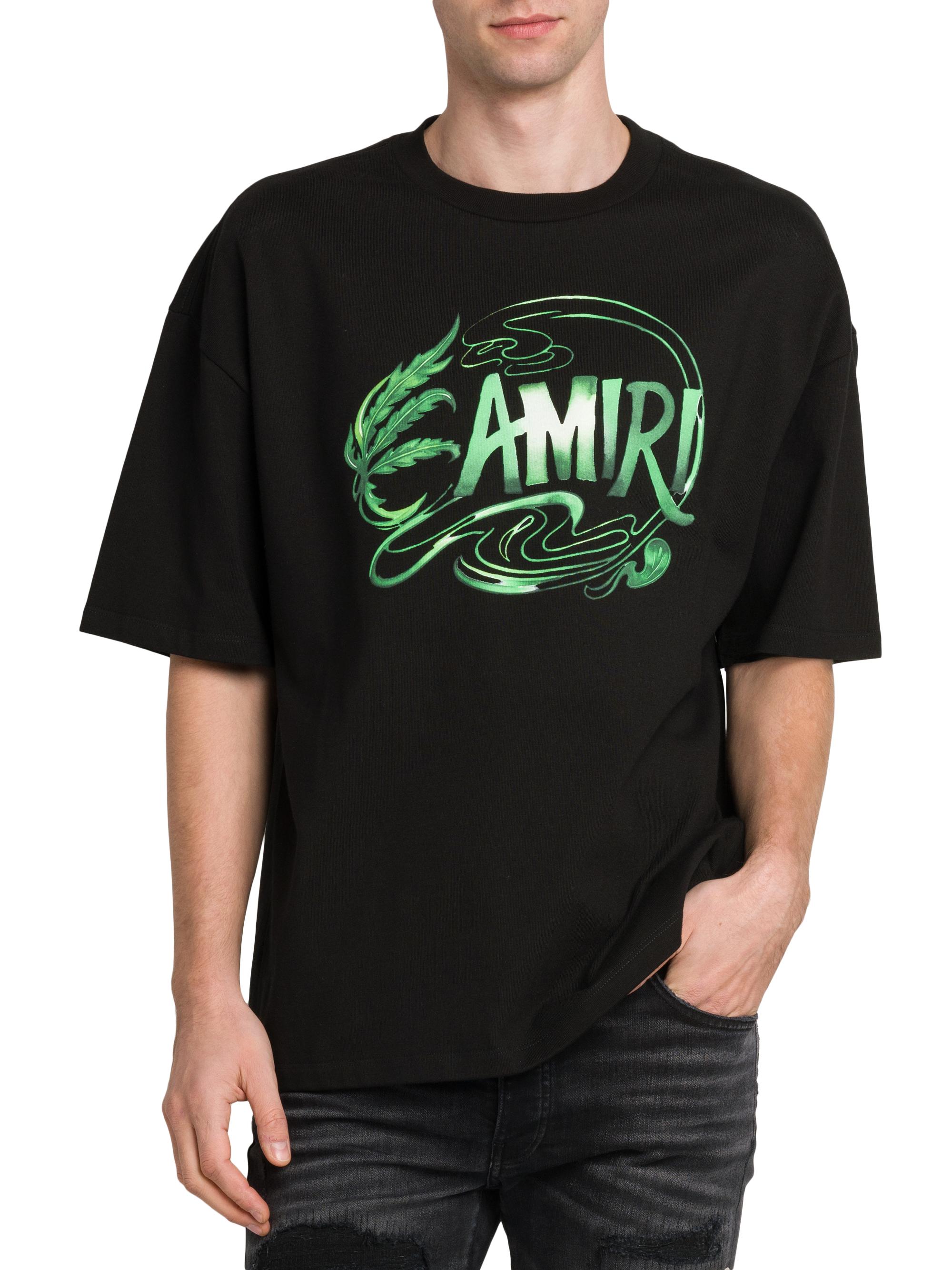 Amiri Leaf Cotton Oversized Crewneck T-Shirt | Saks Fifth Avenue