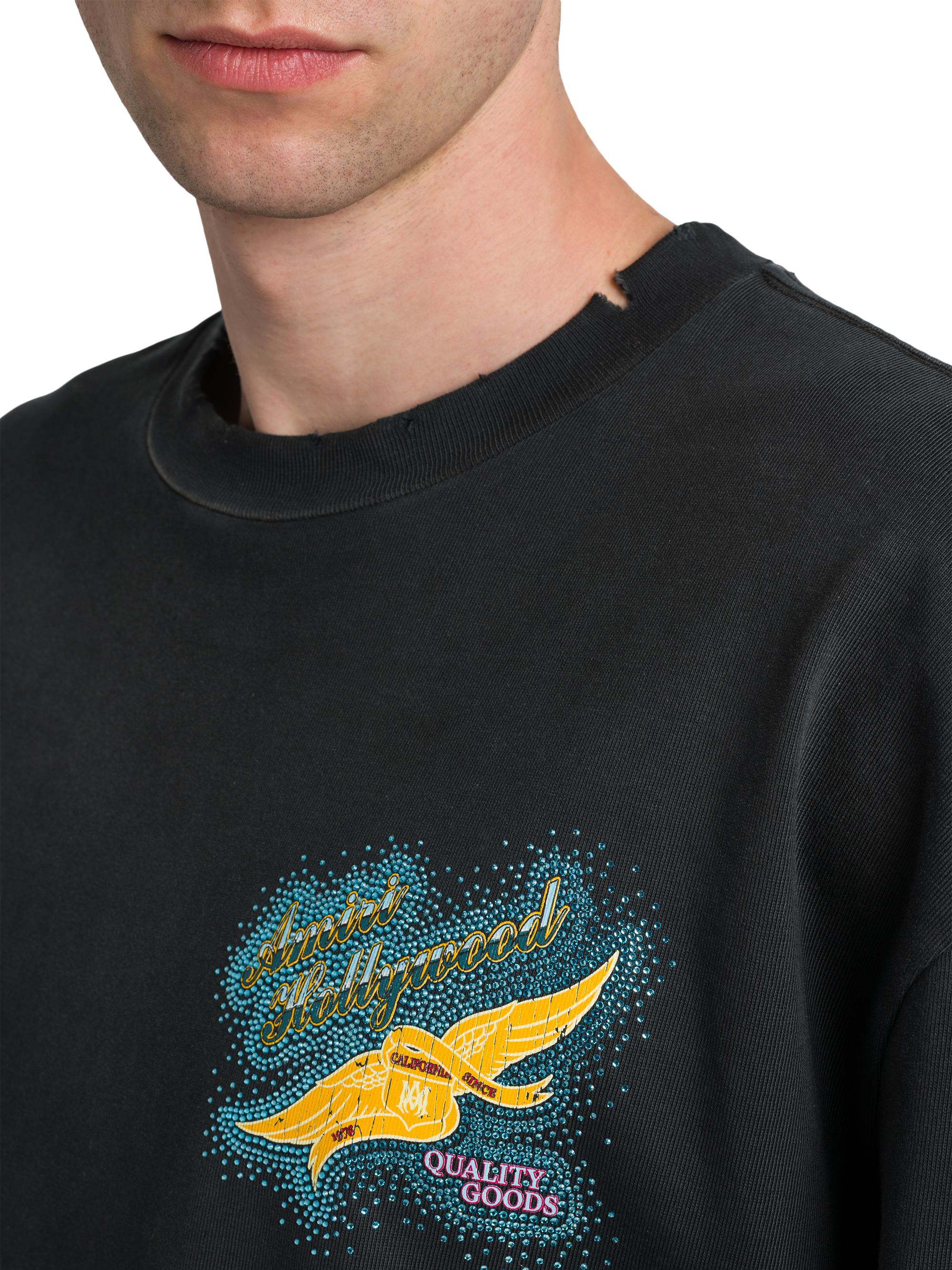 Amiri Crystal Amiri Wings Embellished Crewneck T-Shirt | Saks