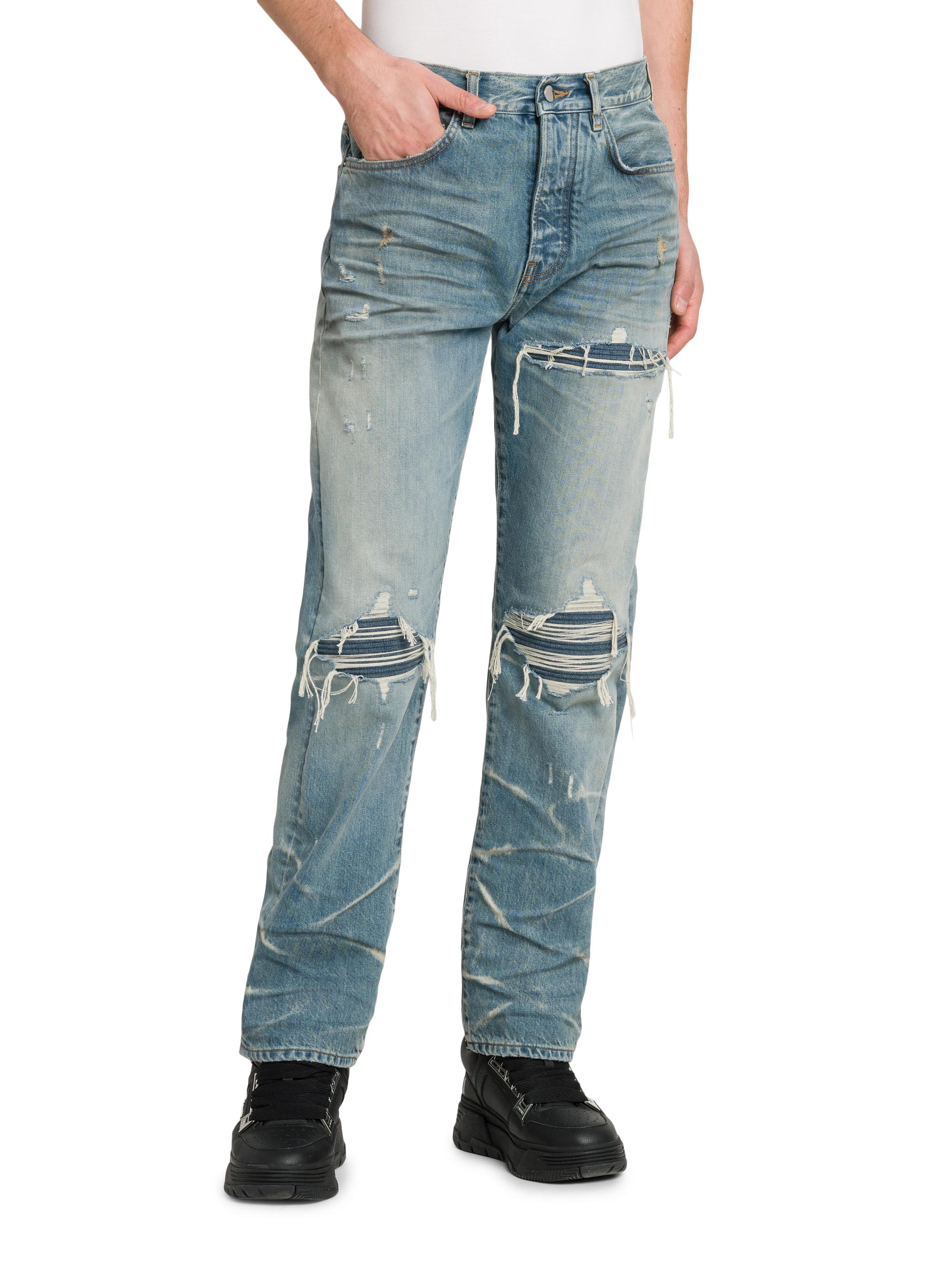 Amiri Mx1 Distressed Mid-Rise Straight-Leg Jeans | Saks Fifth Avenue