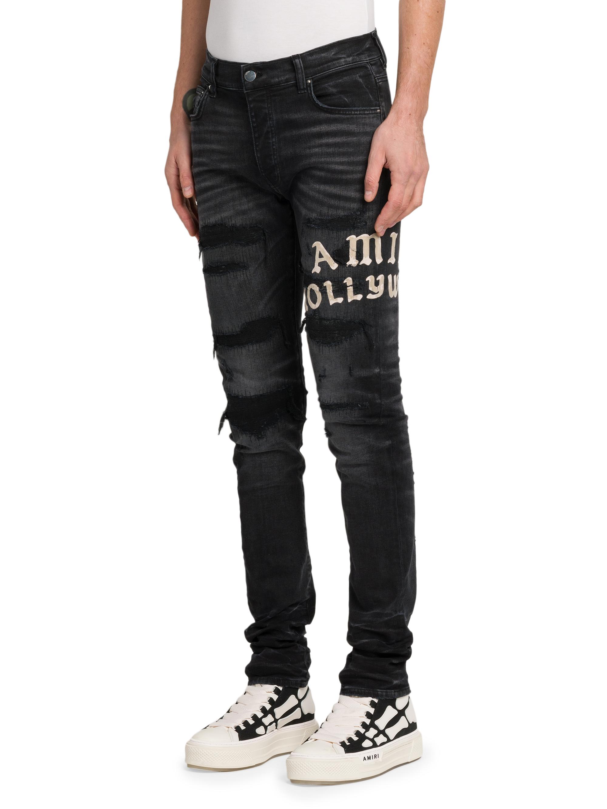 Amiri Hollywood Appliqué Thrasher Repaired Skinny Jeans | Saks